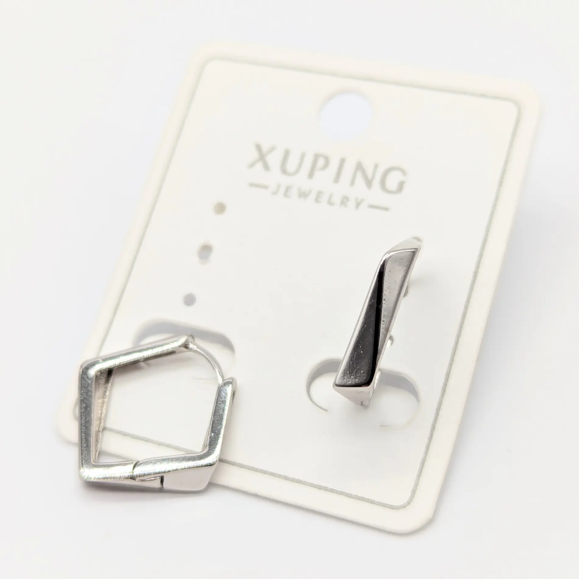 Серьги Xuping серебро «Геометрия» 1,8*0,4 см