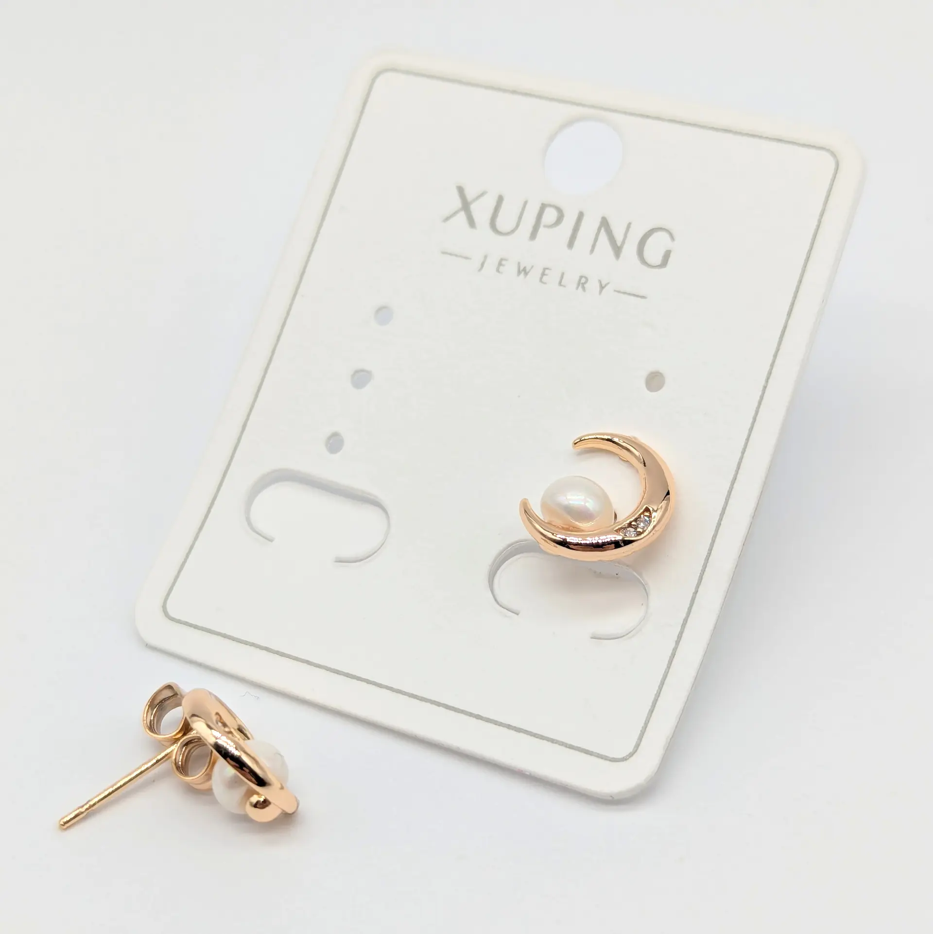 Серьги Xuping 18к «Лунная Жемчужина», 0.9*1 см