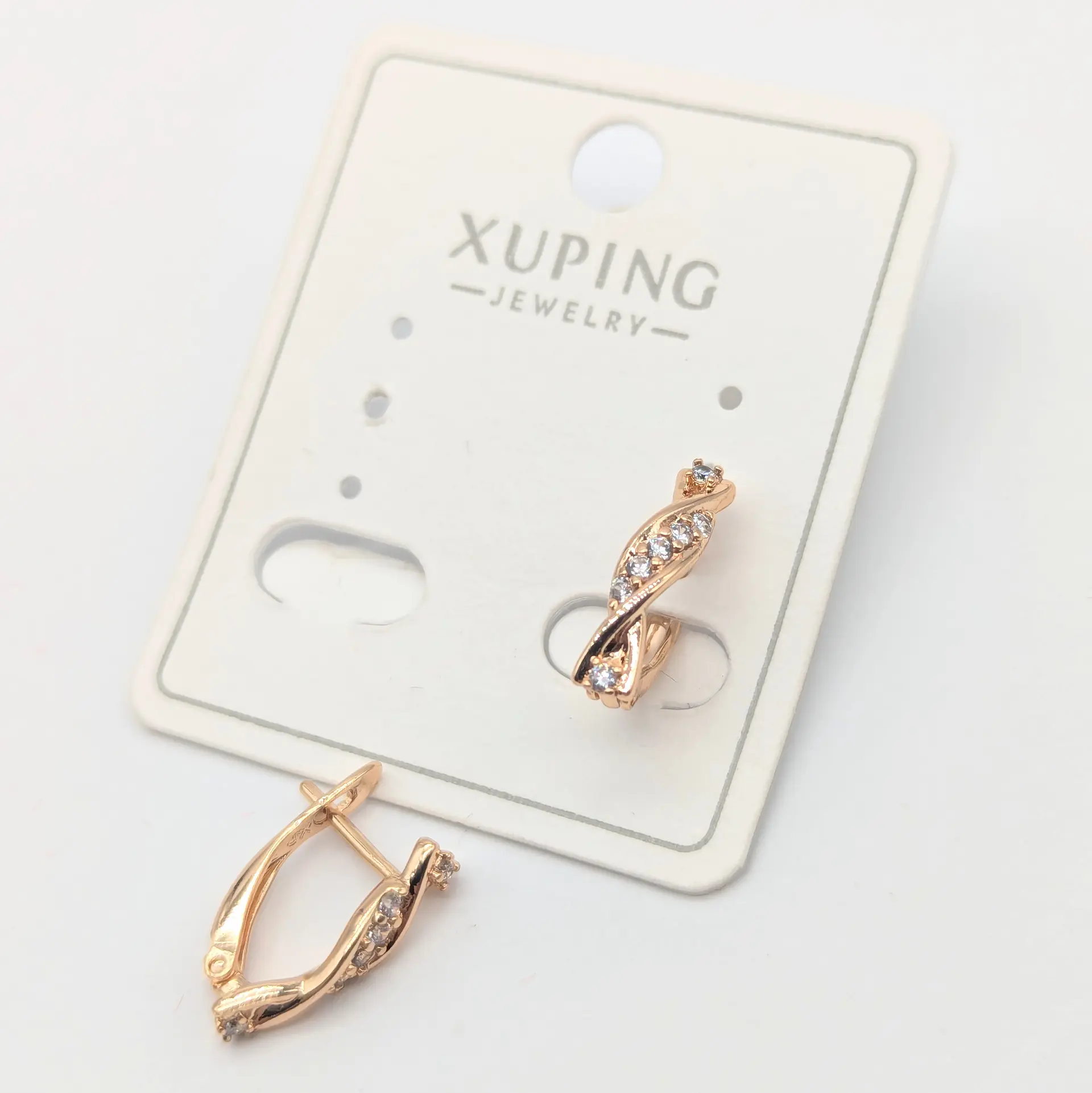 Серьги Xuping 18к «Золотой Лист», 04*1.5 см