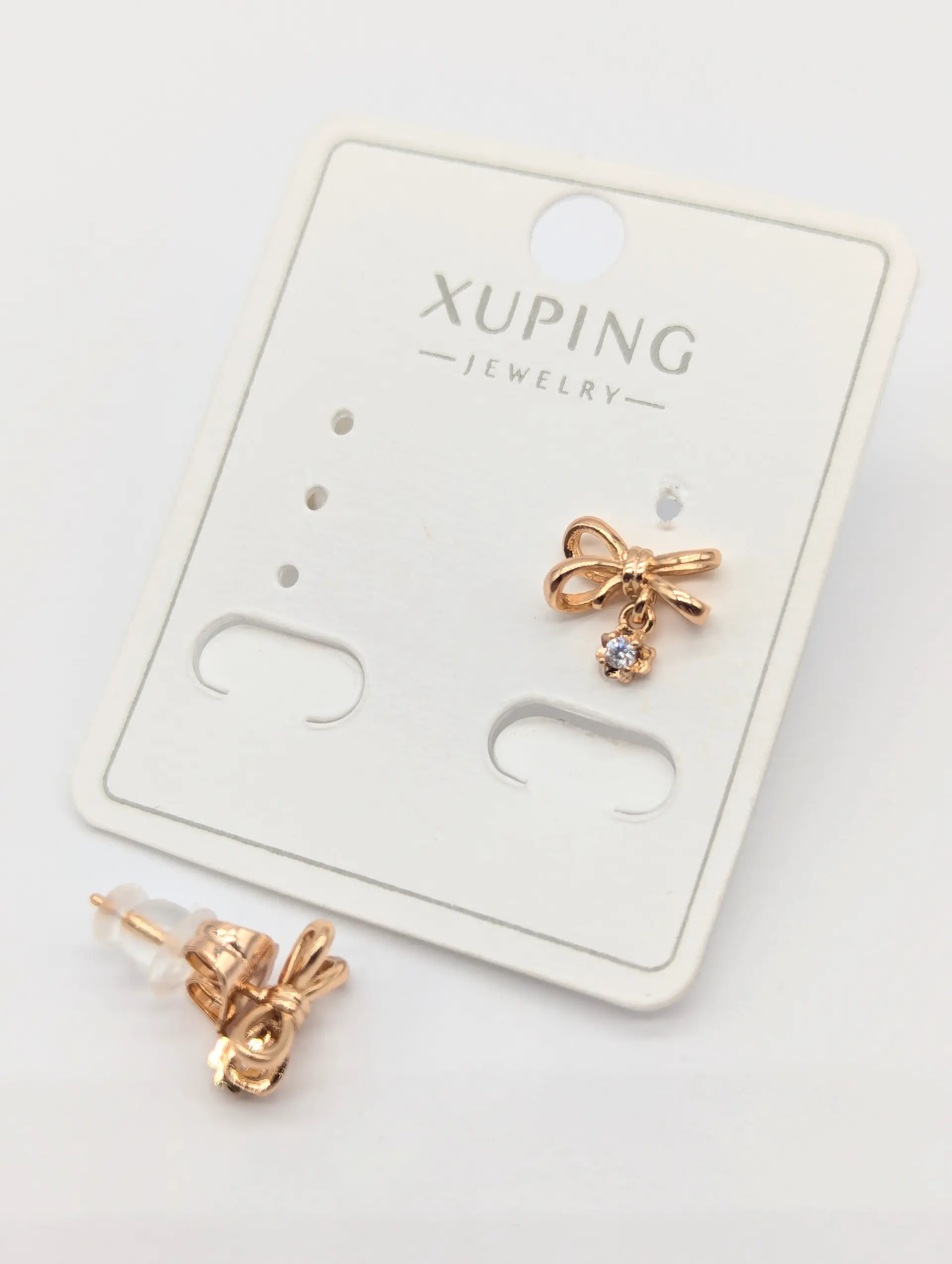 Серьги Xuping 18к «Нежный Бантик», 0.9*1.7 см