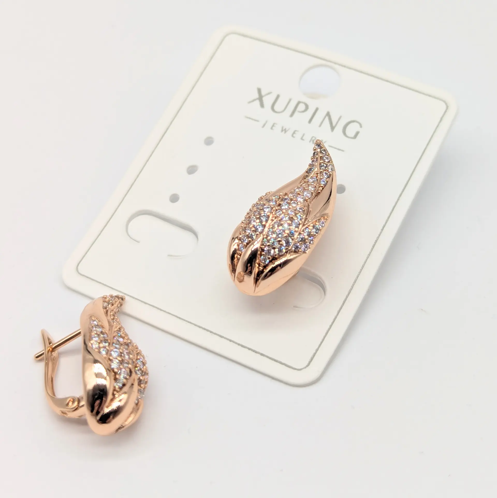 Сережки Xuping 18к «Золоте Перо», 1.*2.3 см