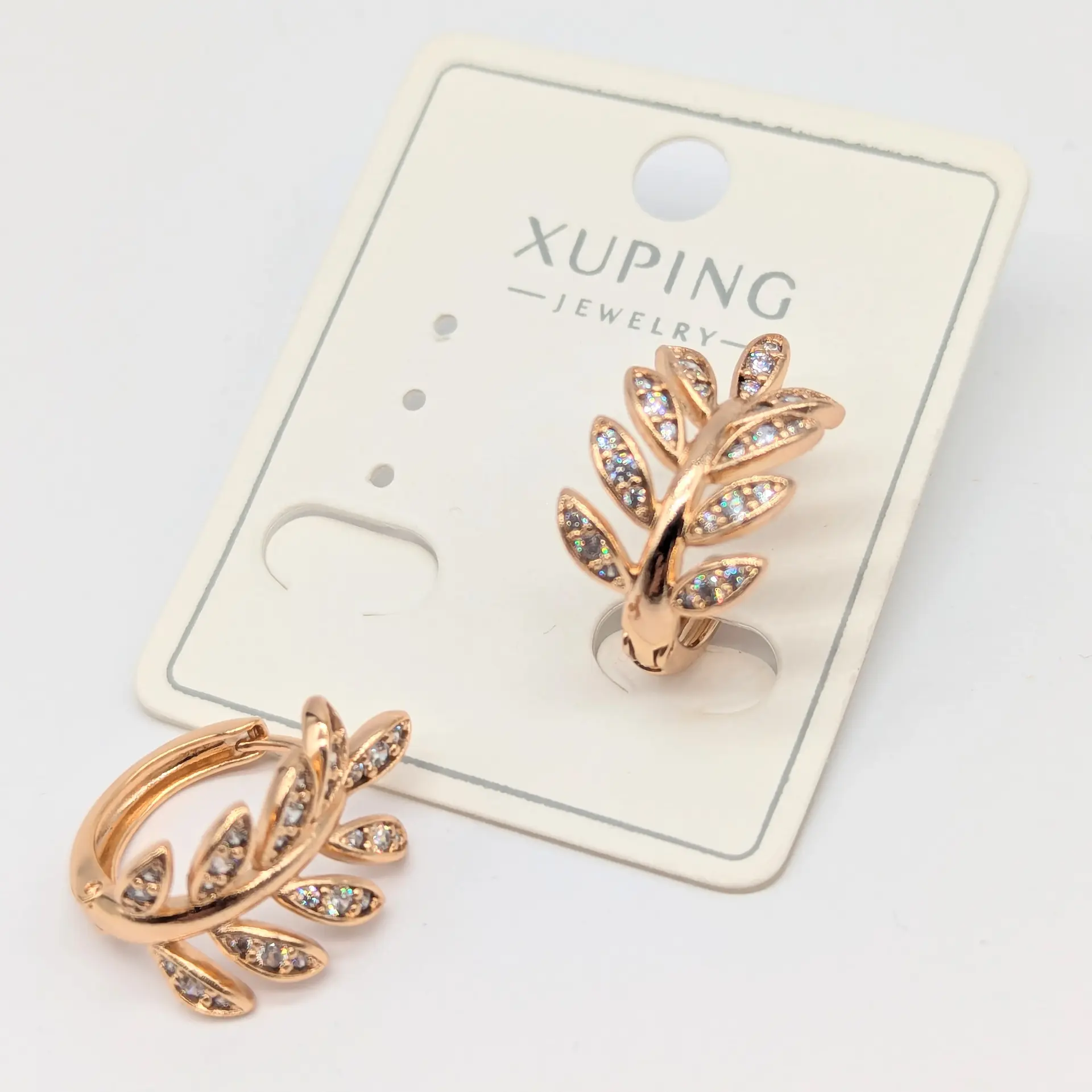 Серьги Xuping 18к «Золотая Веточка», 1.1*2 см