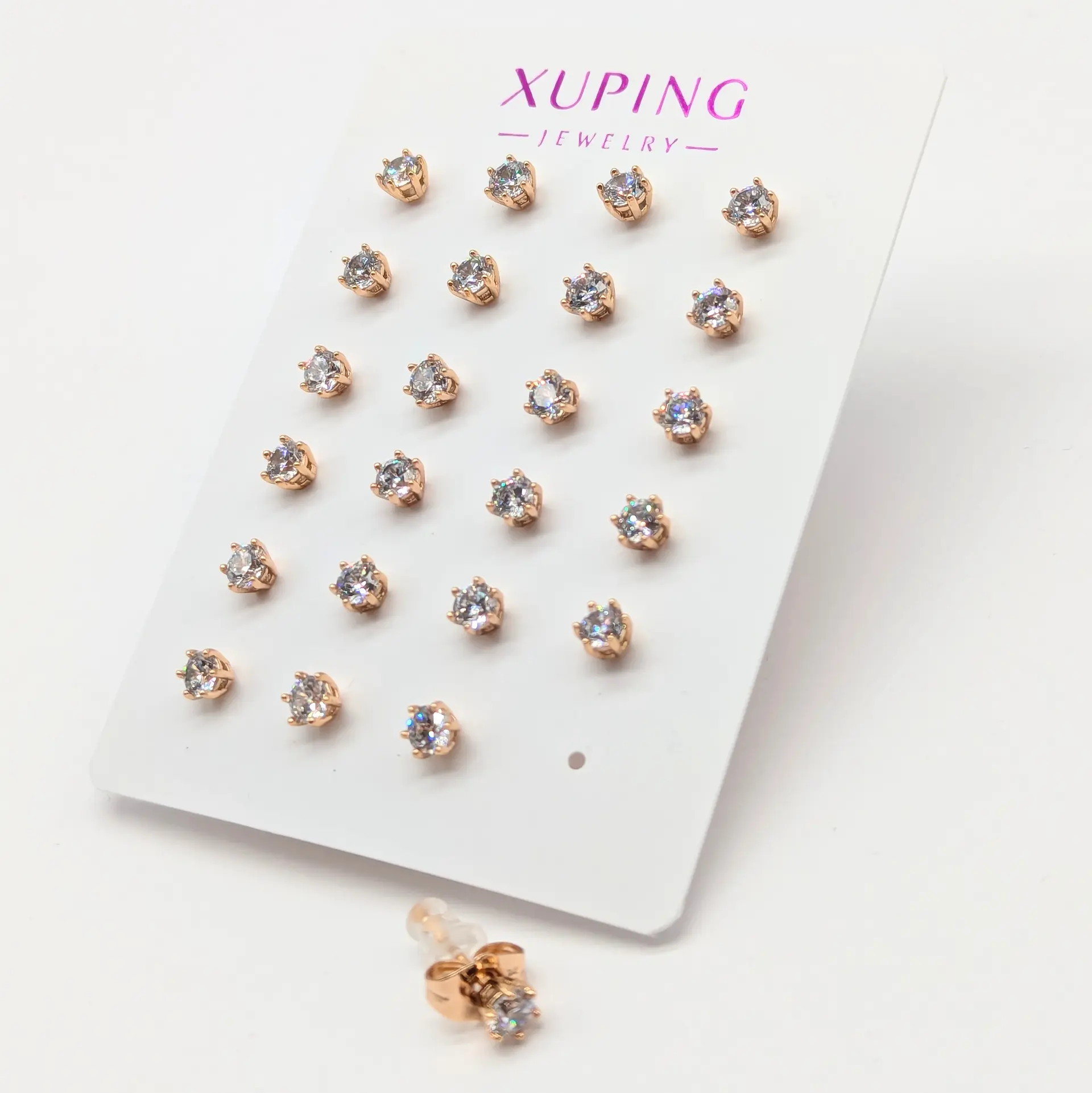 Серьги Xuping 18к «Золотое Сияние», диаметр 0.5 см, цена за 12 пар