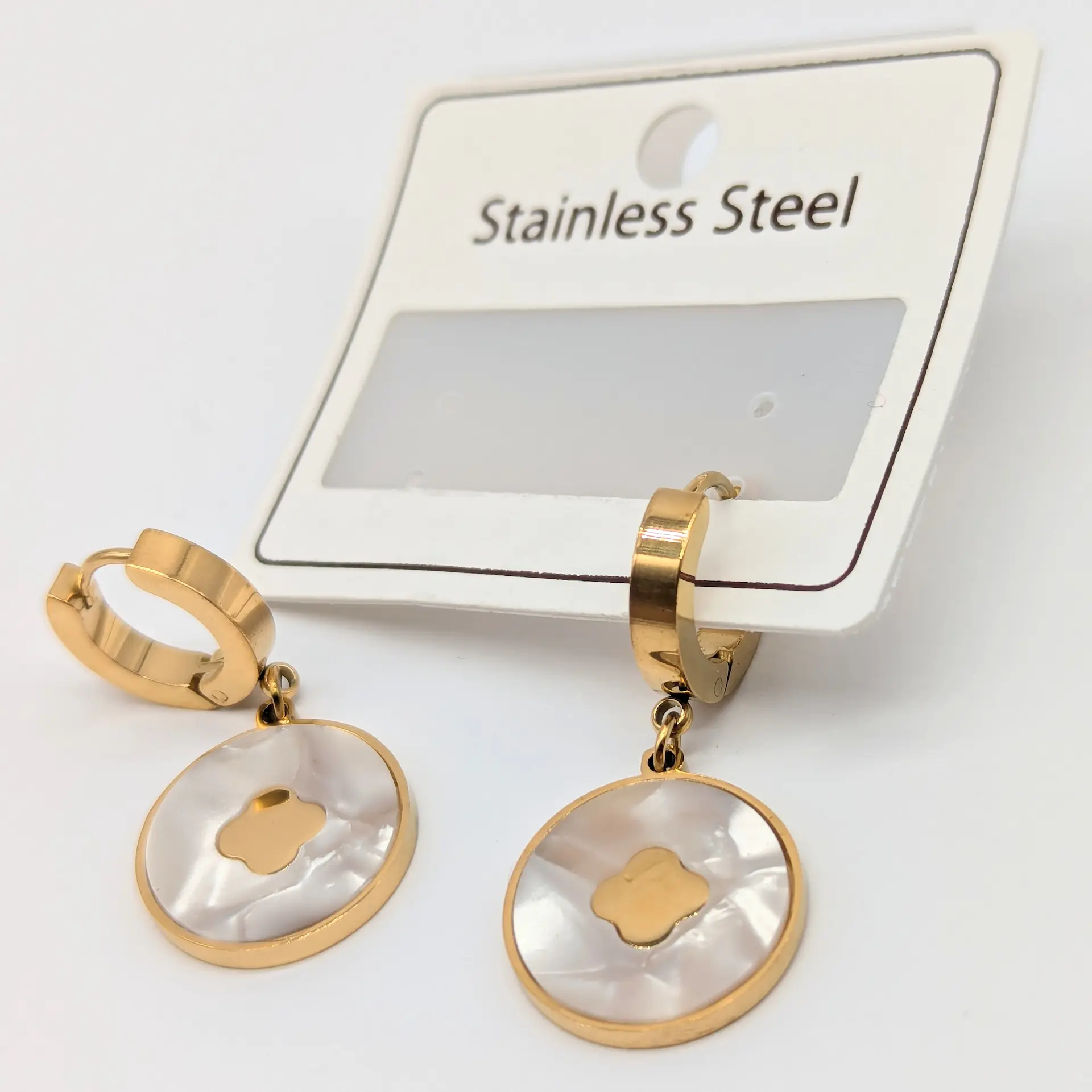 Сережки Stainless Steel ЛЗ «Перлинна Гармонія», 1.6*3.1 см