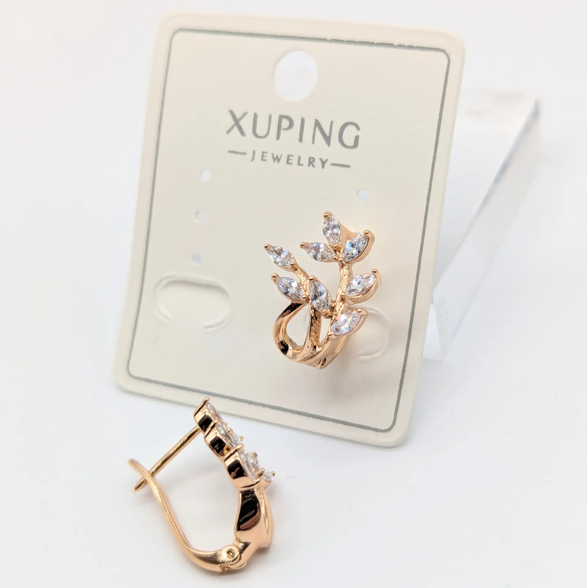 Сережки Xuping 18к «Золота Гілочка», 1.3*1.7 см