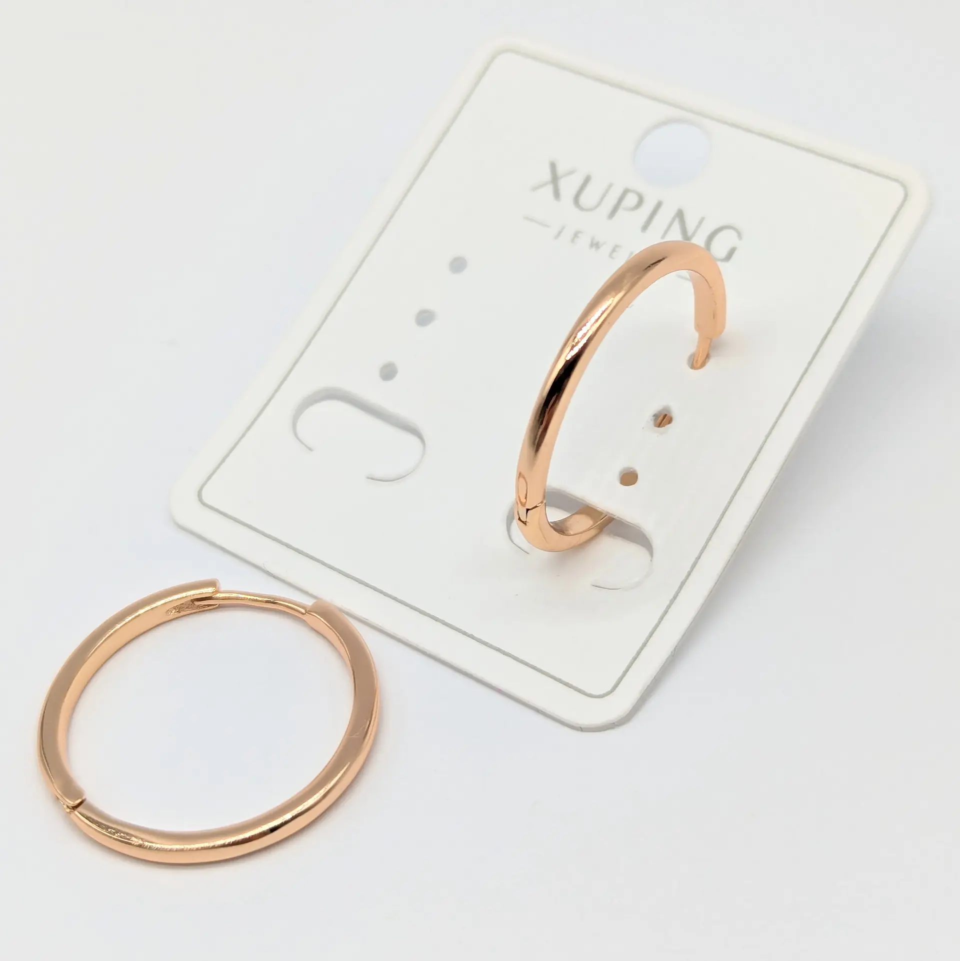 Серьги Xuping 18к «Тёплое Кольцо», диам. 2.3 см