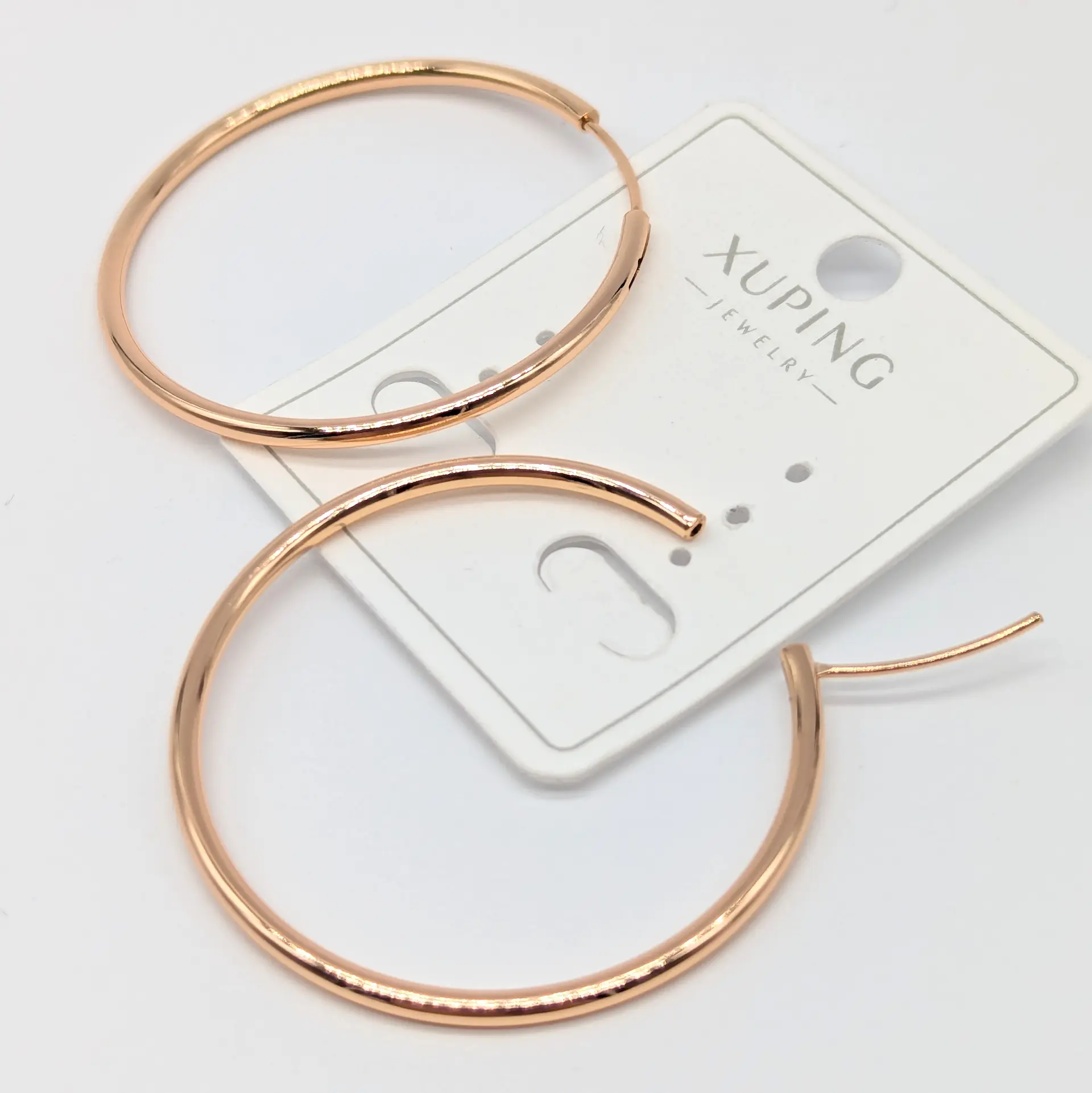 Серьги Xuping 18к «Тёплый Обруч», диам. 4.2 см
