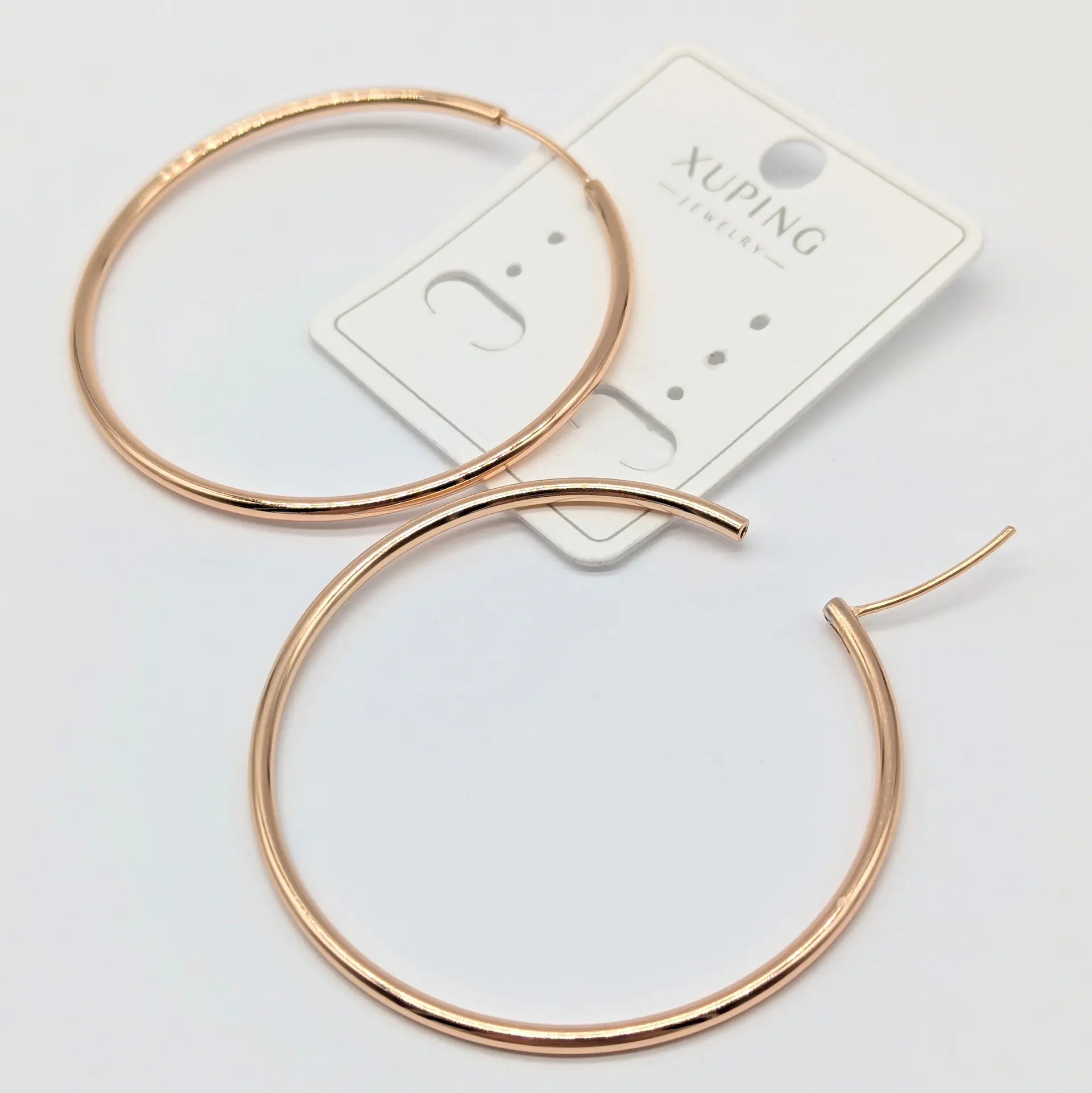 Серьги Xuping 18к «Золотой Круг», диам. 5.2 см