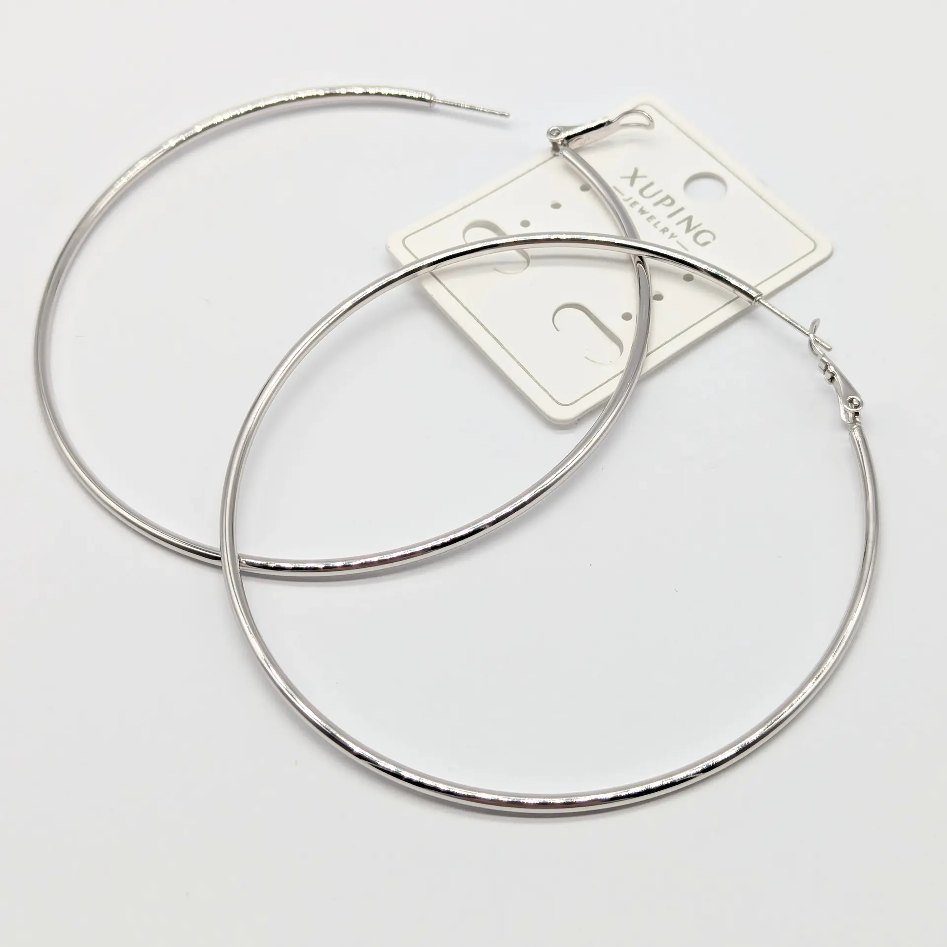 Серьги Xuping серебро «Серебряная Орбита», диам. 8 см