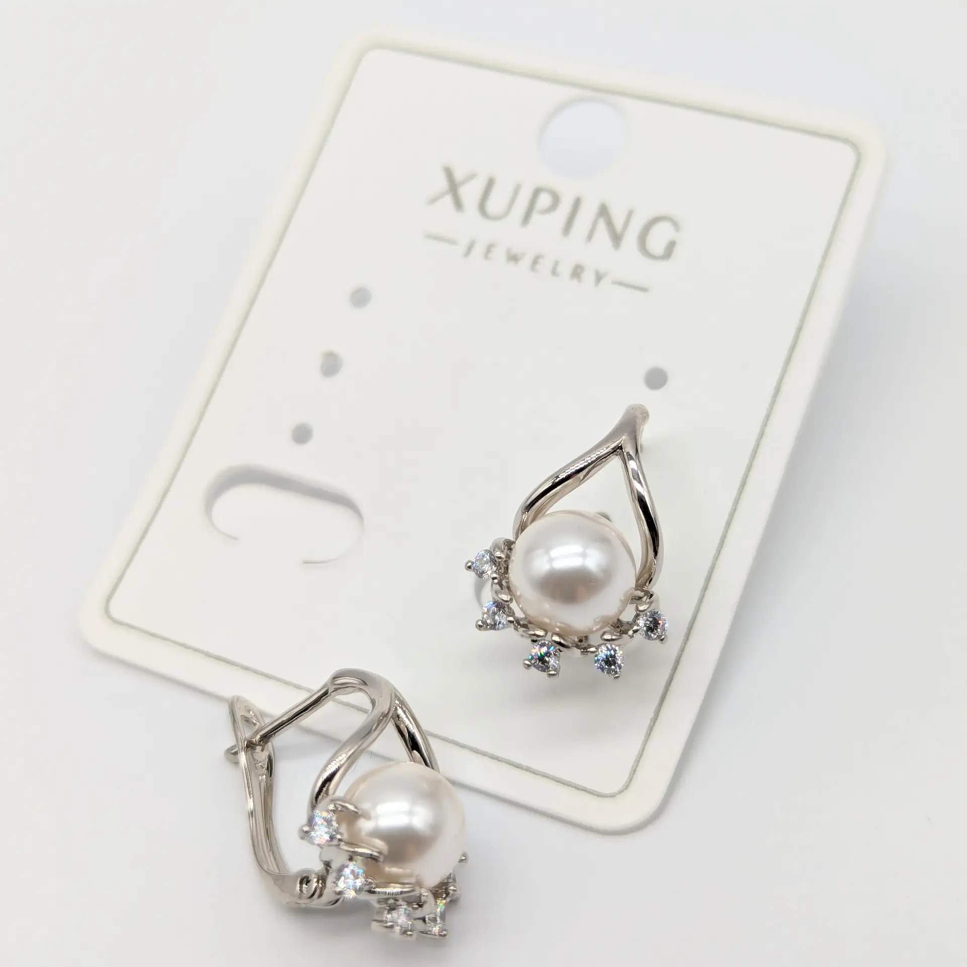 Серьги Xuping серебро «Жемчужная Элегия», 1.2*1.6 см