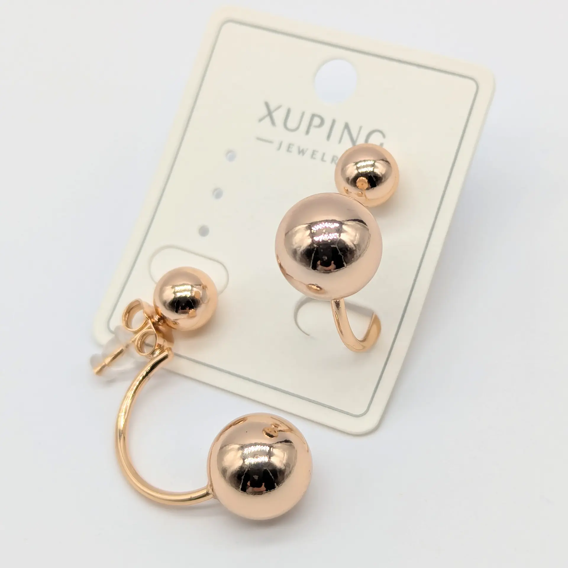 Серьги Xuping 18к «Золотая Сфера Стиля», 1.1*3.5 см