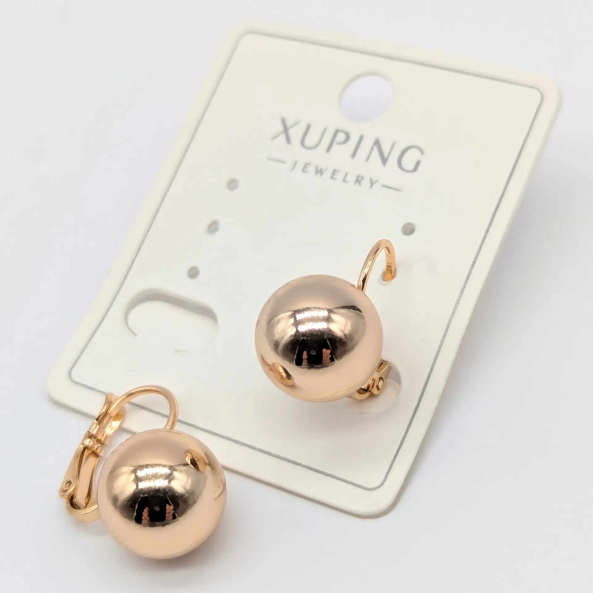 Серьги Xuping 18к «Сфера Блеска Голд», 1.1*1.8 см