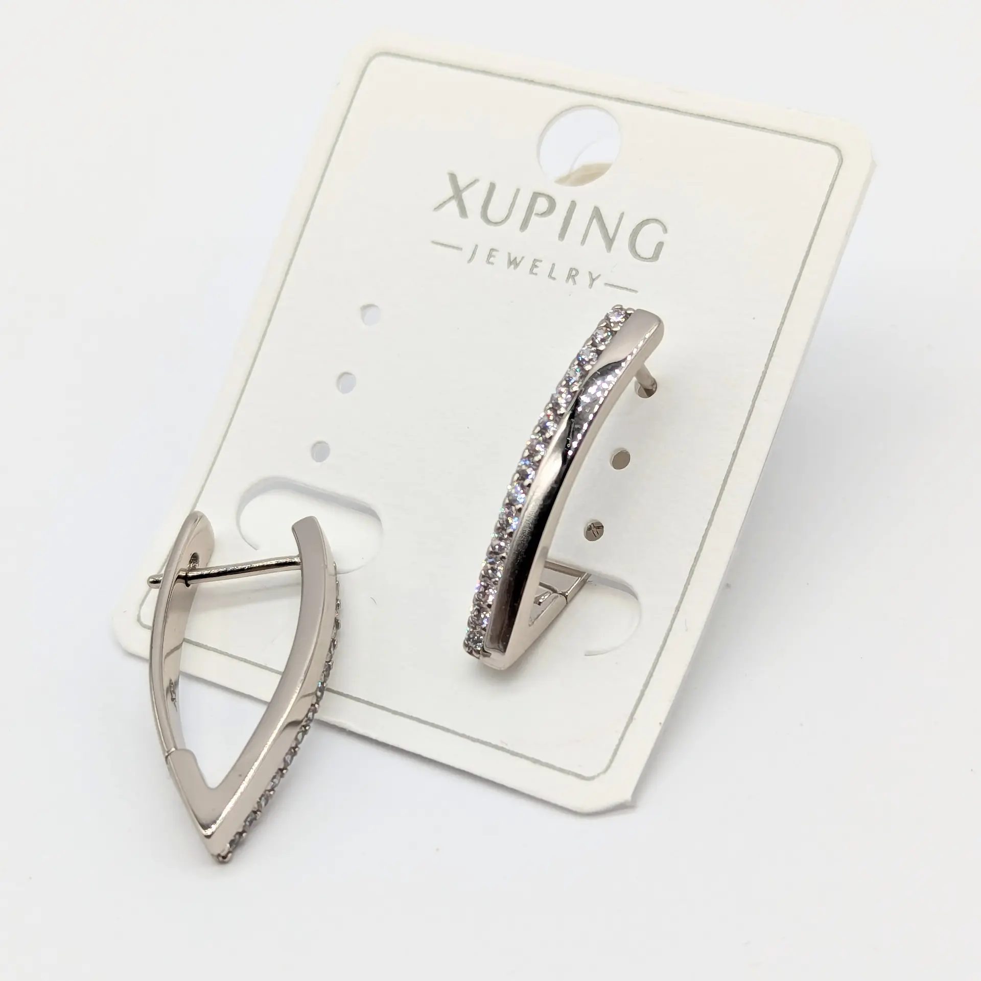 Серьги Xuping серебро «Арка Сияния», 0.4*2.3 см