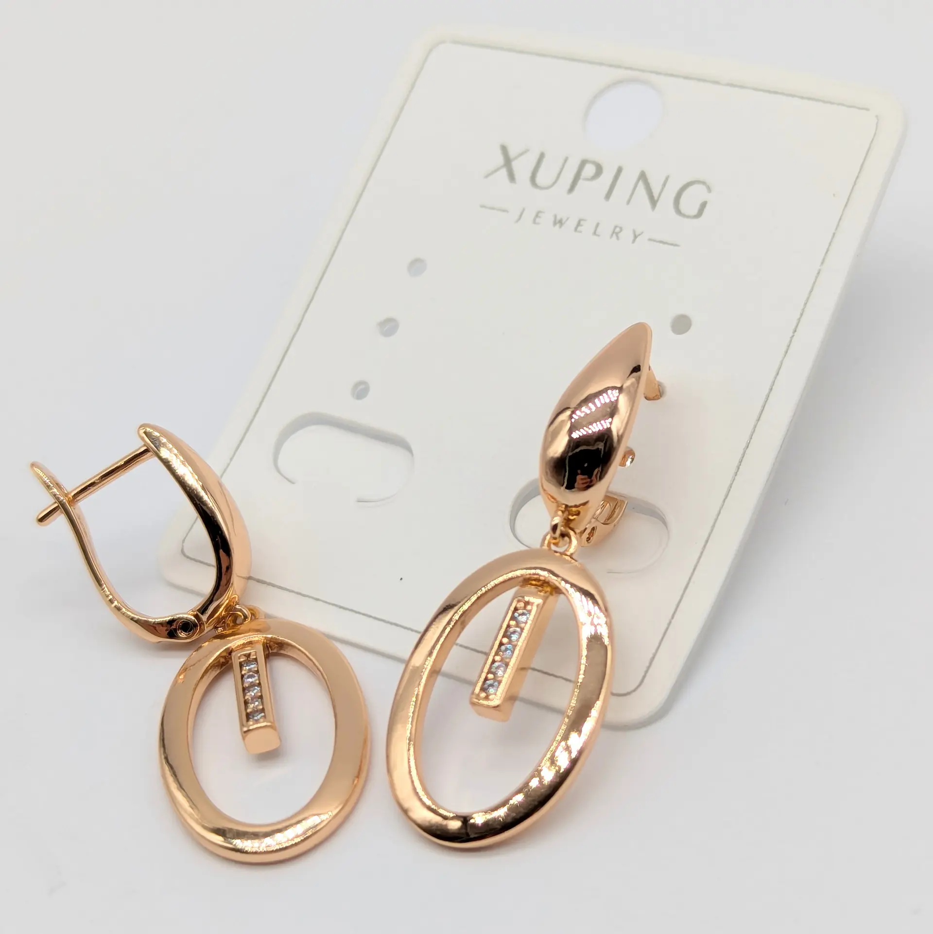 Сережки Xuping 18к «Орбіта Сяйва Нова», 1.3*3.3 см