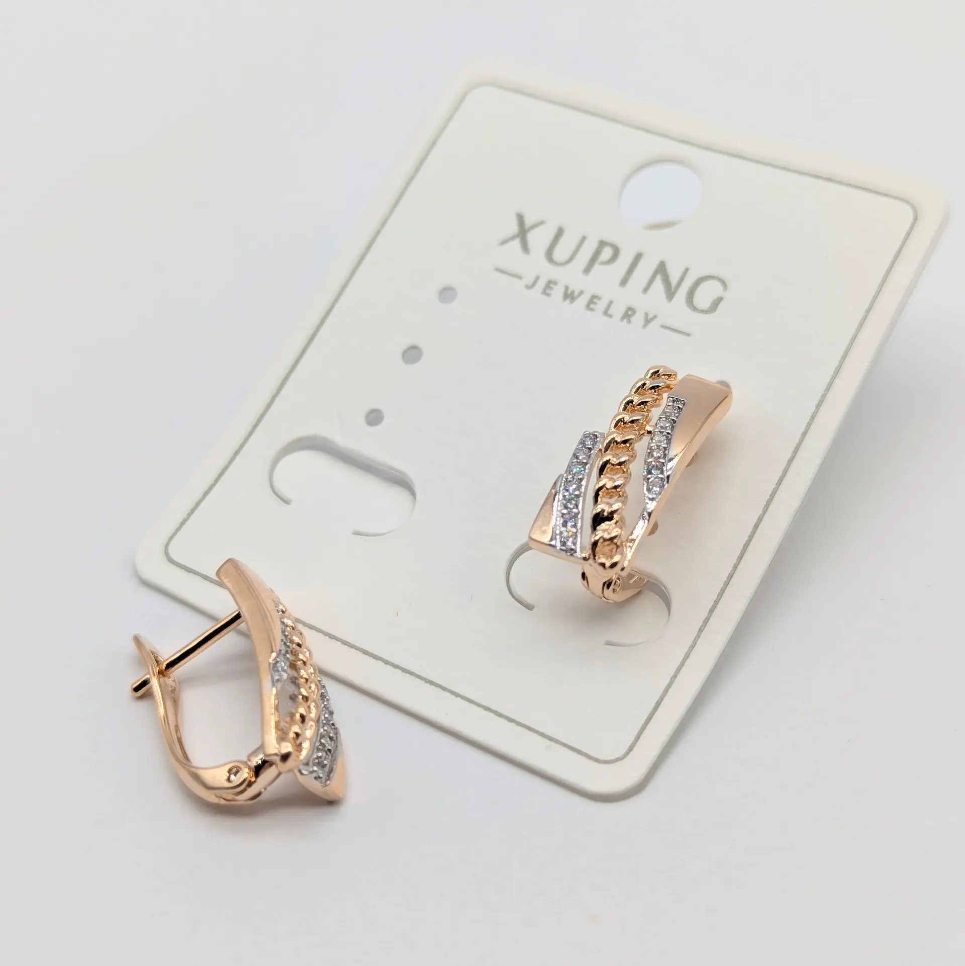 Серьги Xuping 18к «Трио Блеска Валенсия», 0.7*1.6 см