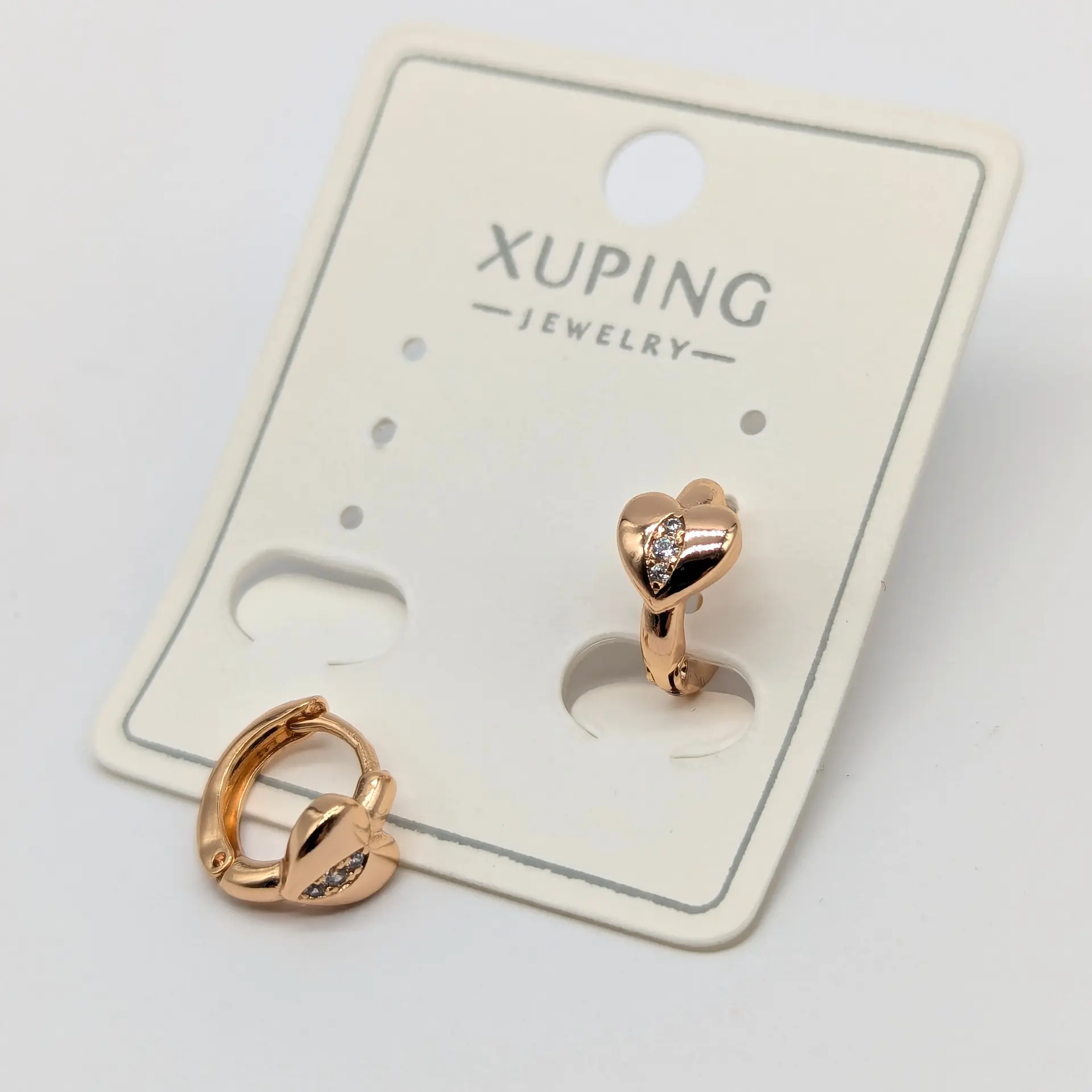 Серьги Xuping 18к «Нежное Сердце Лавита», 0.6*1 см