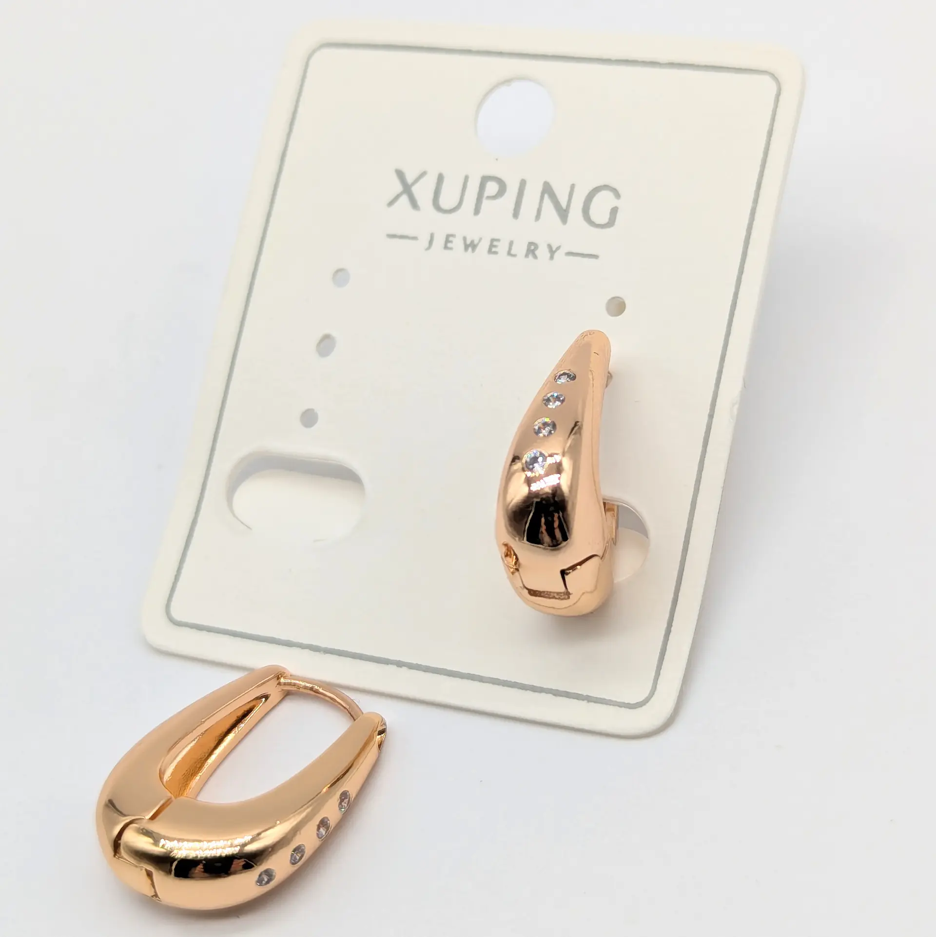 Серьги Xuping 18к «Капля Блеска Голд», 0.5*1.8 см