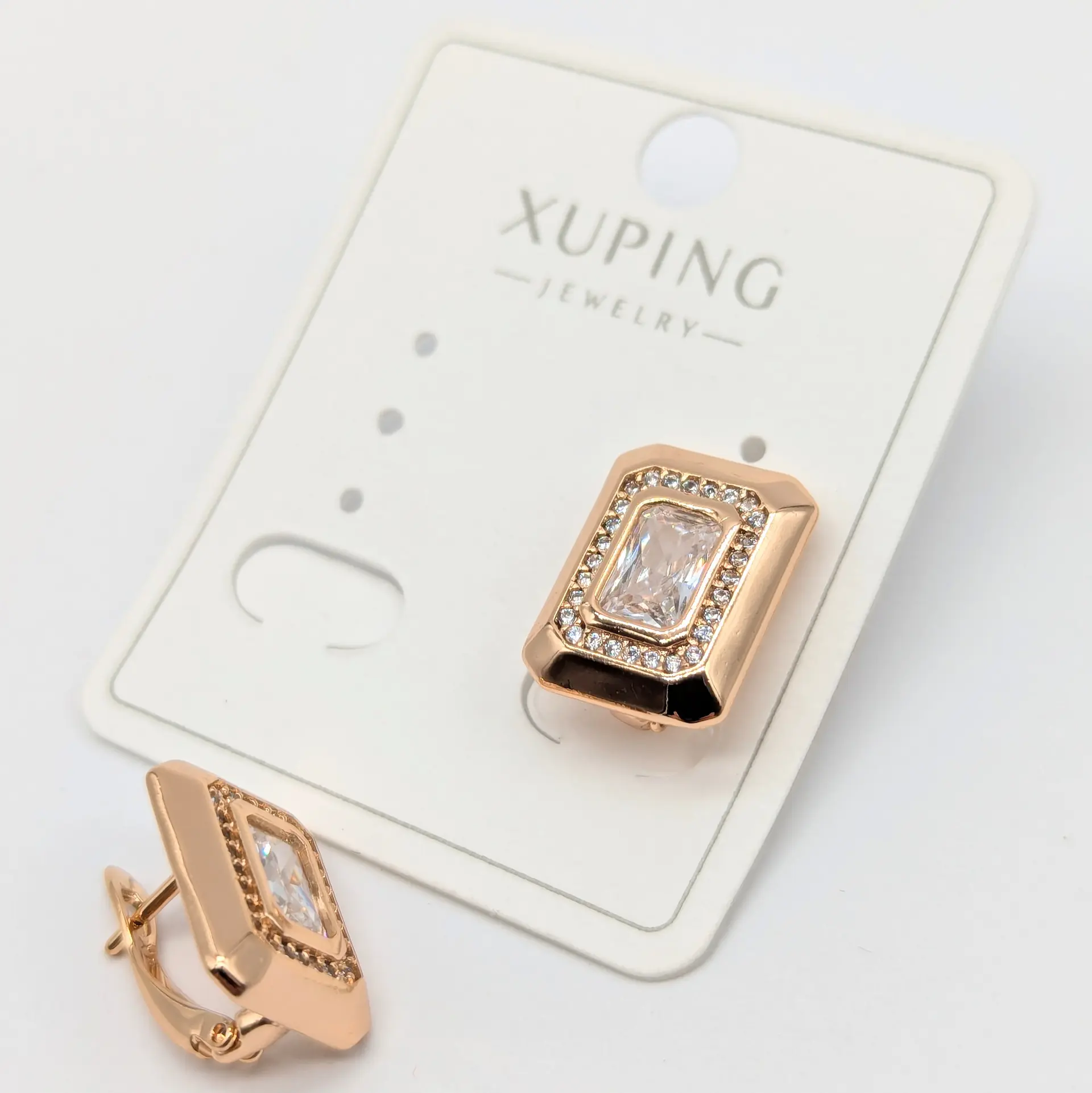 Серьги Xuping 18к «Геометрия Сияния Классик», 1.1*1.5 см