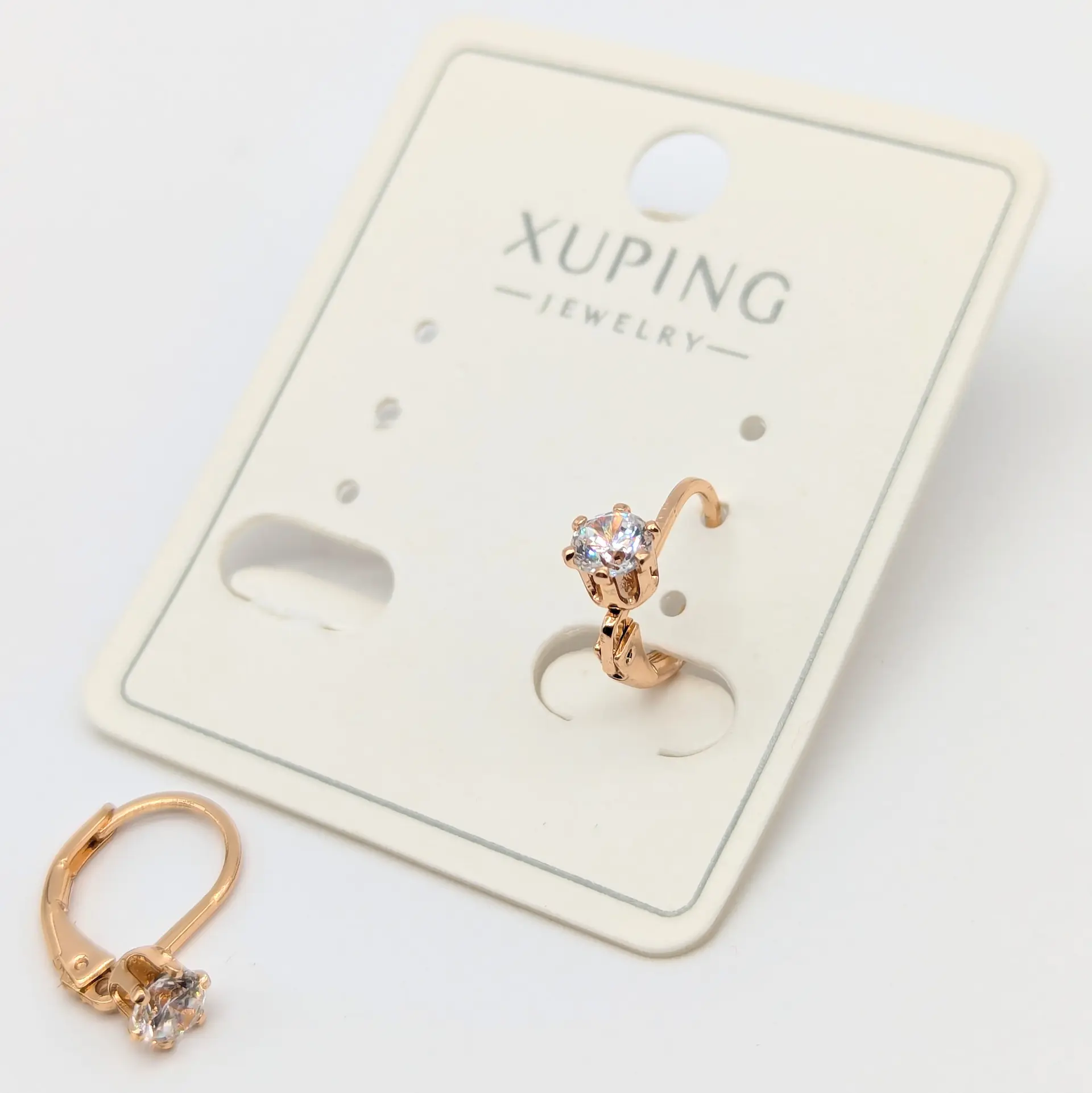 Сережки Xuping 18к «Сяйво Солітера», 0.5*1.2 см