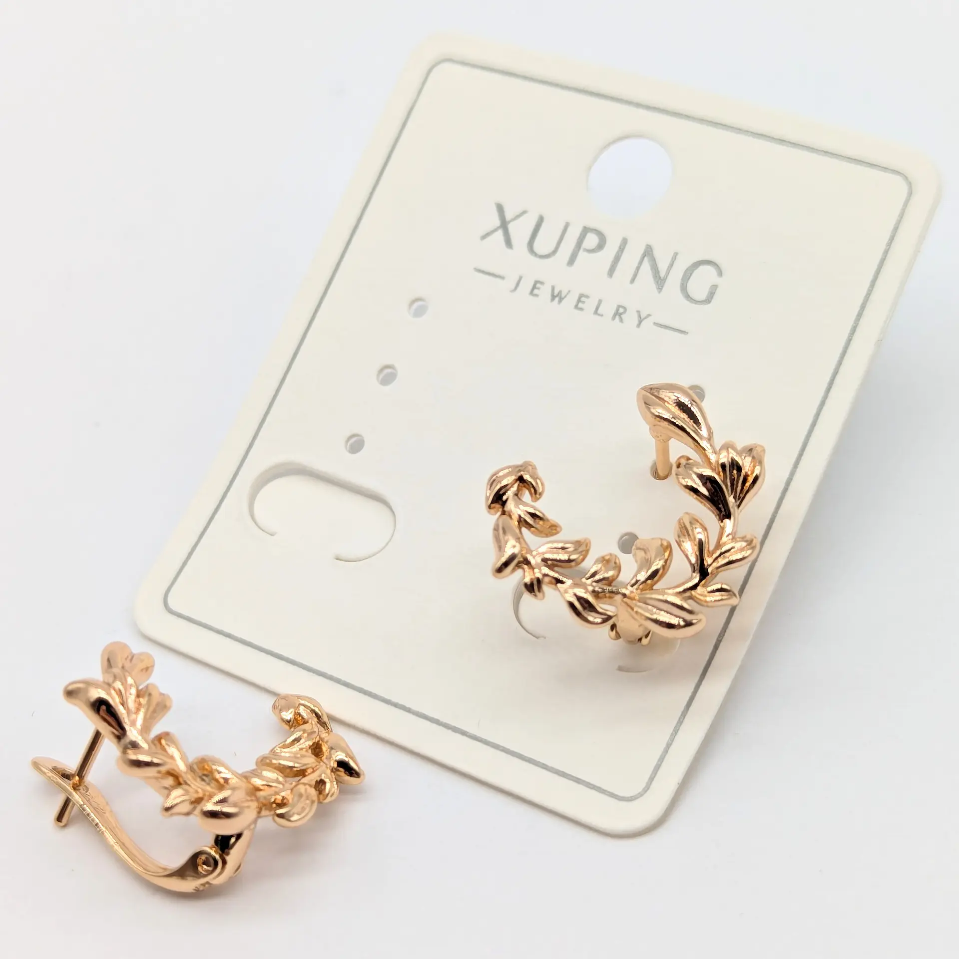 Сережки Xuping 18к «Золота Гілочка», 1.7*1.6 см