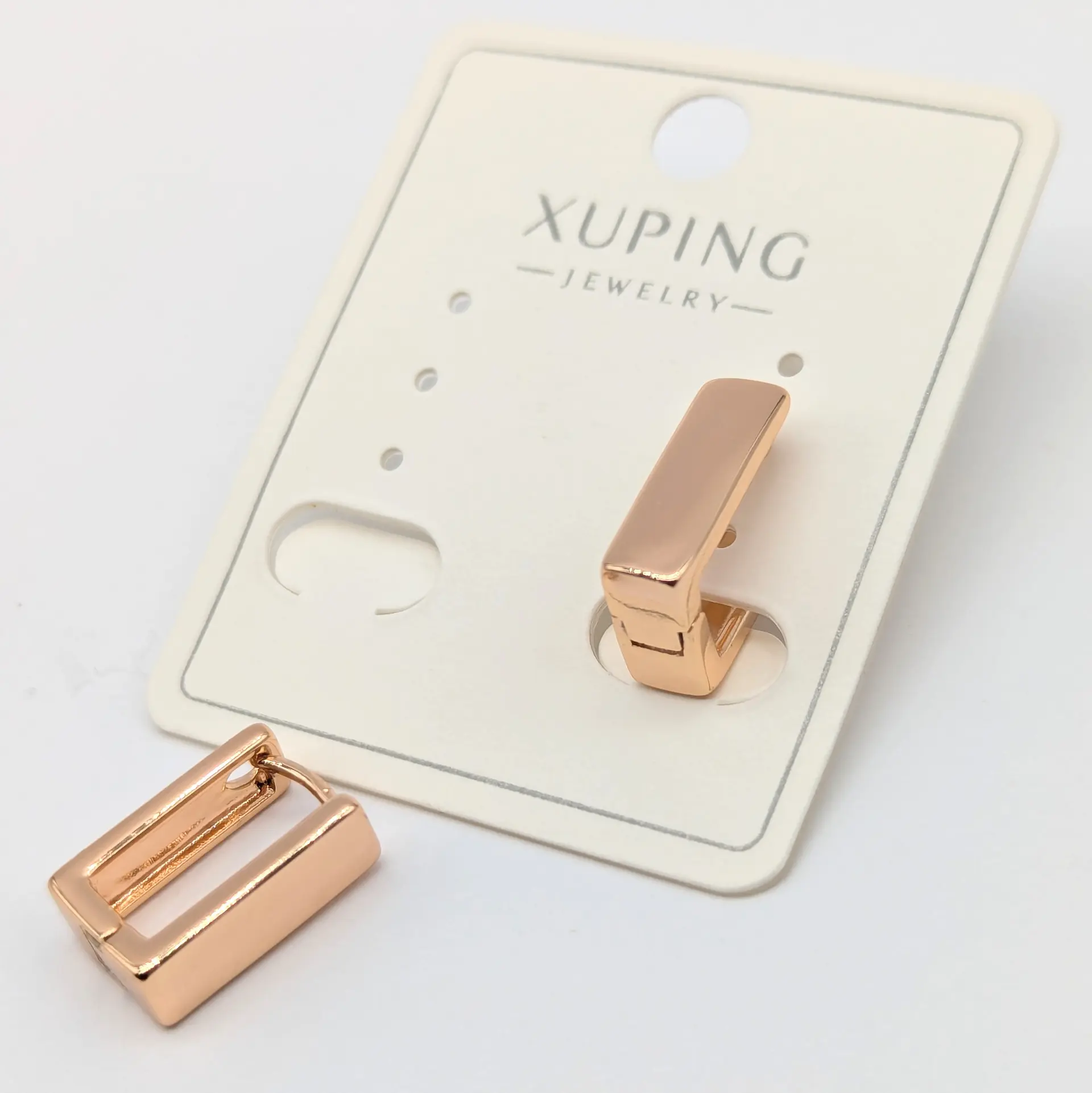 Сережки Xuping 18к «Геометрія Стилю», 0.5*1.4 см