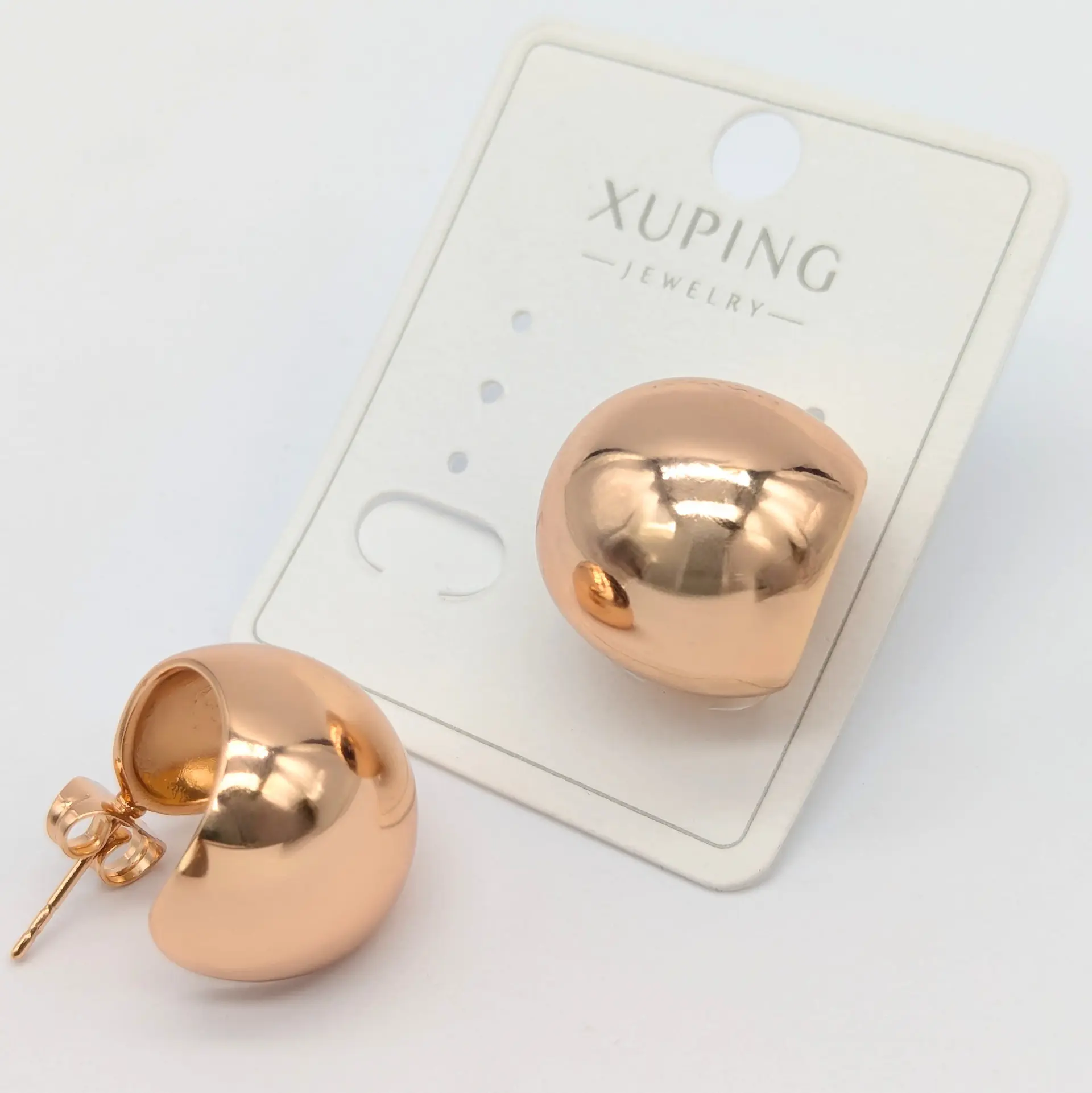 Сережки Xuping 18к «Сфера Шику», 1.7*1.6 см