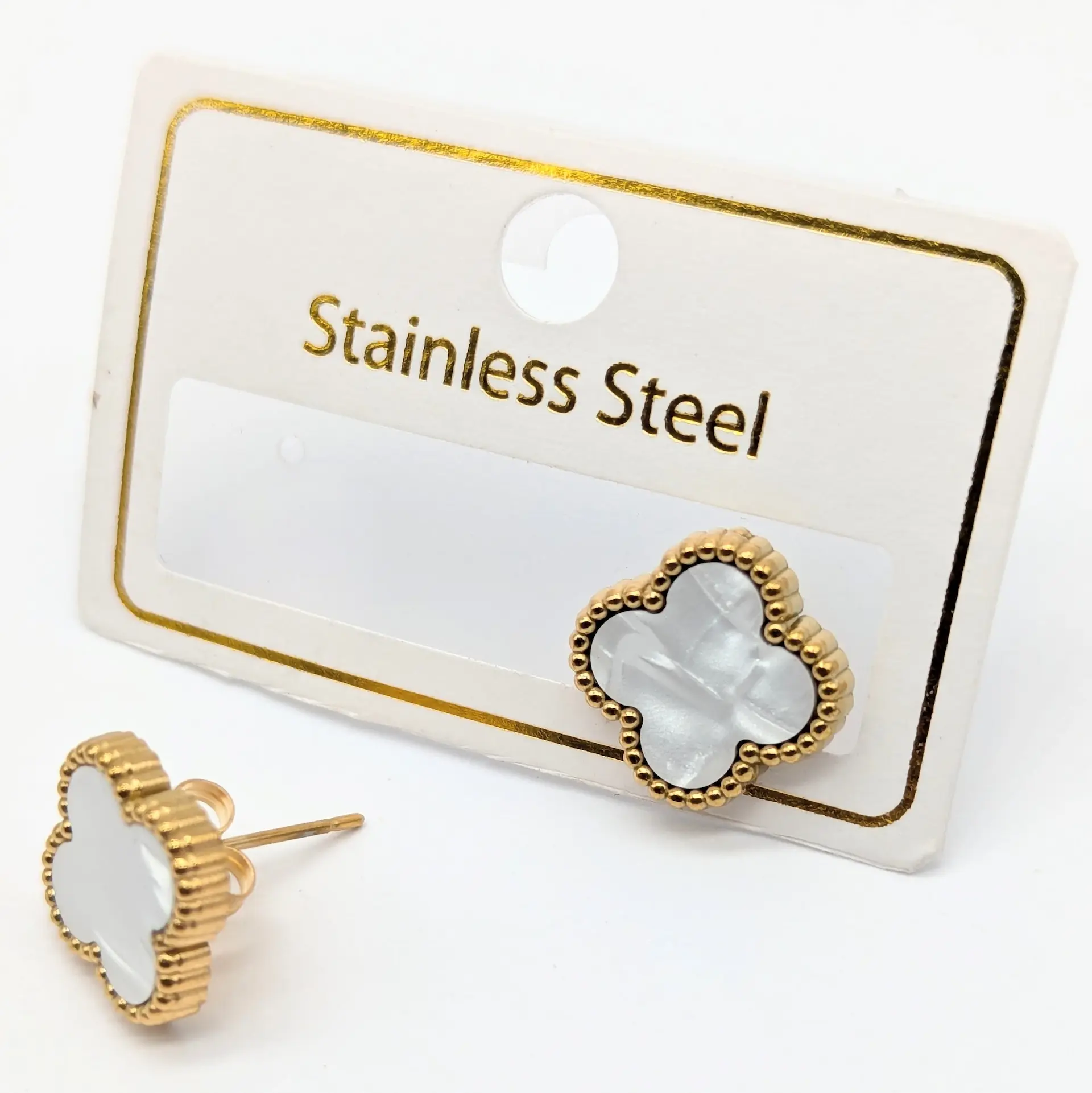Сережки Stainless Steel ЛЗ «Білий Монблан», 1.3 см