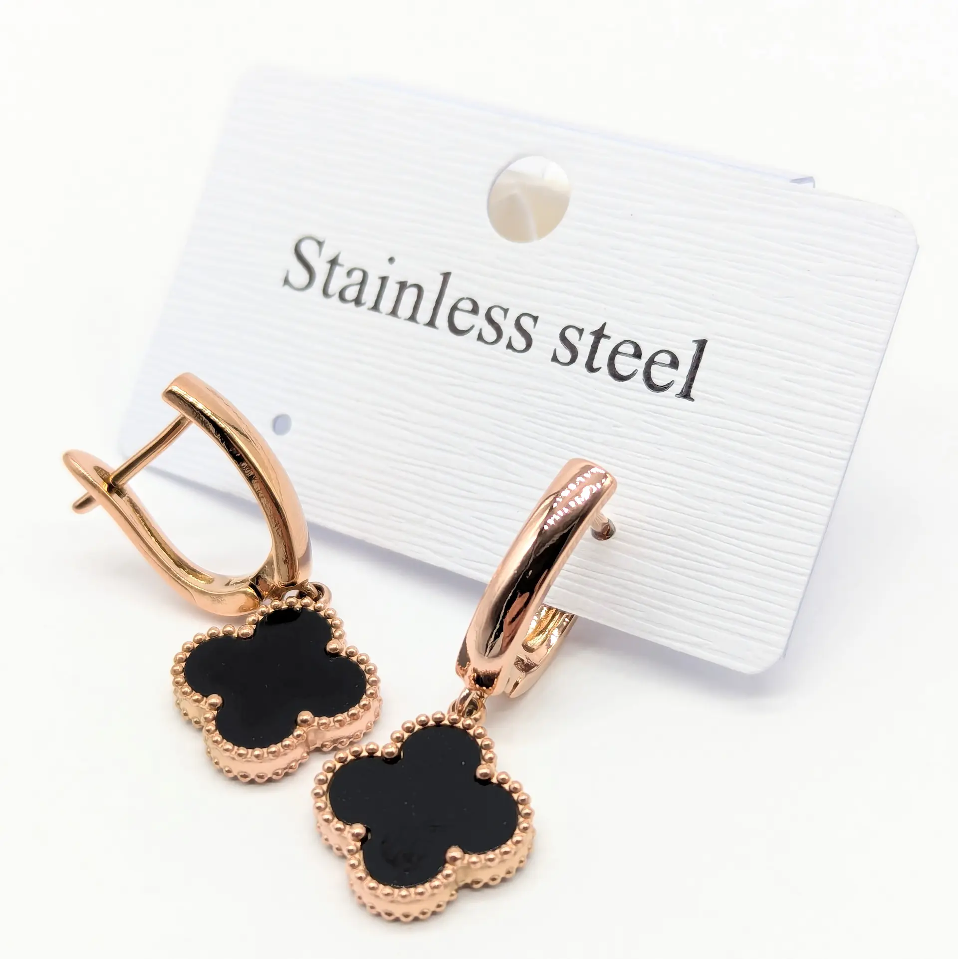 Сережки Stainless Steel РЗ «Нуар Шарм», 1.3*2.8 см