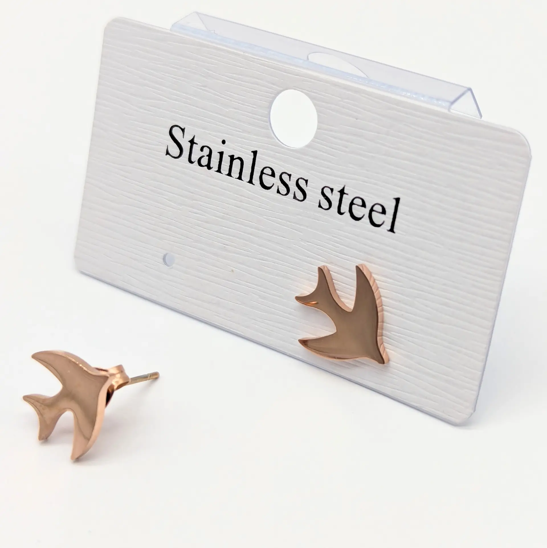 Сережки Stainless Steel РЗ «Політ Ластівки», 1.1*1.1 см