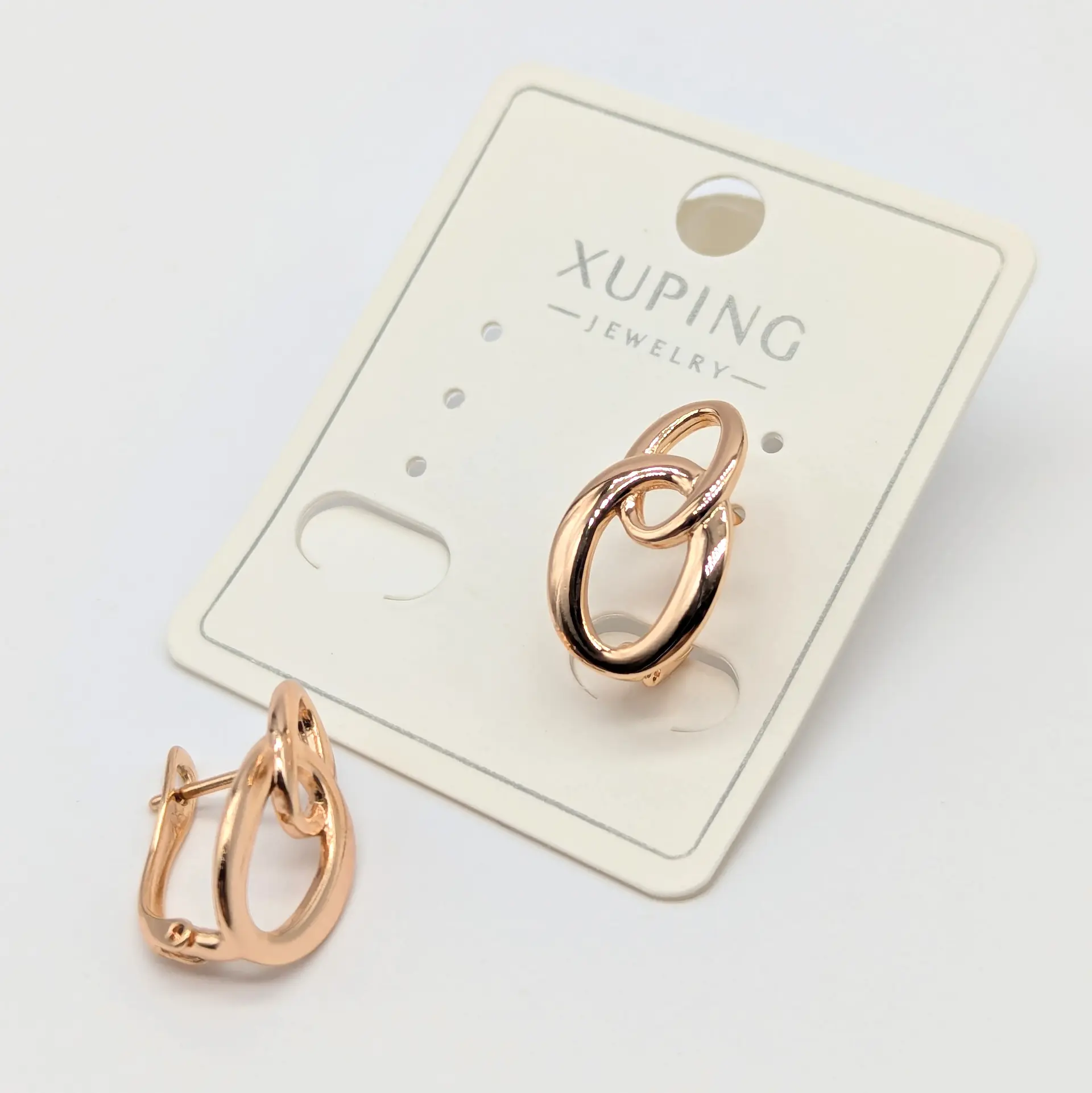 Сережки Xuping 18к «Подвійна Гармонія», 1.1*1.7 см