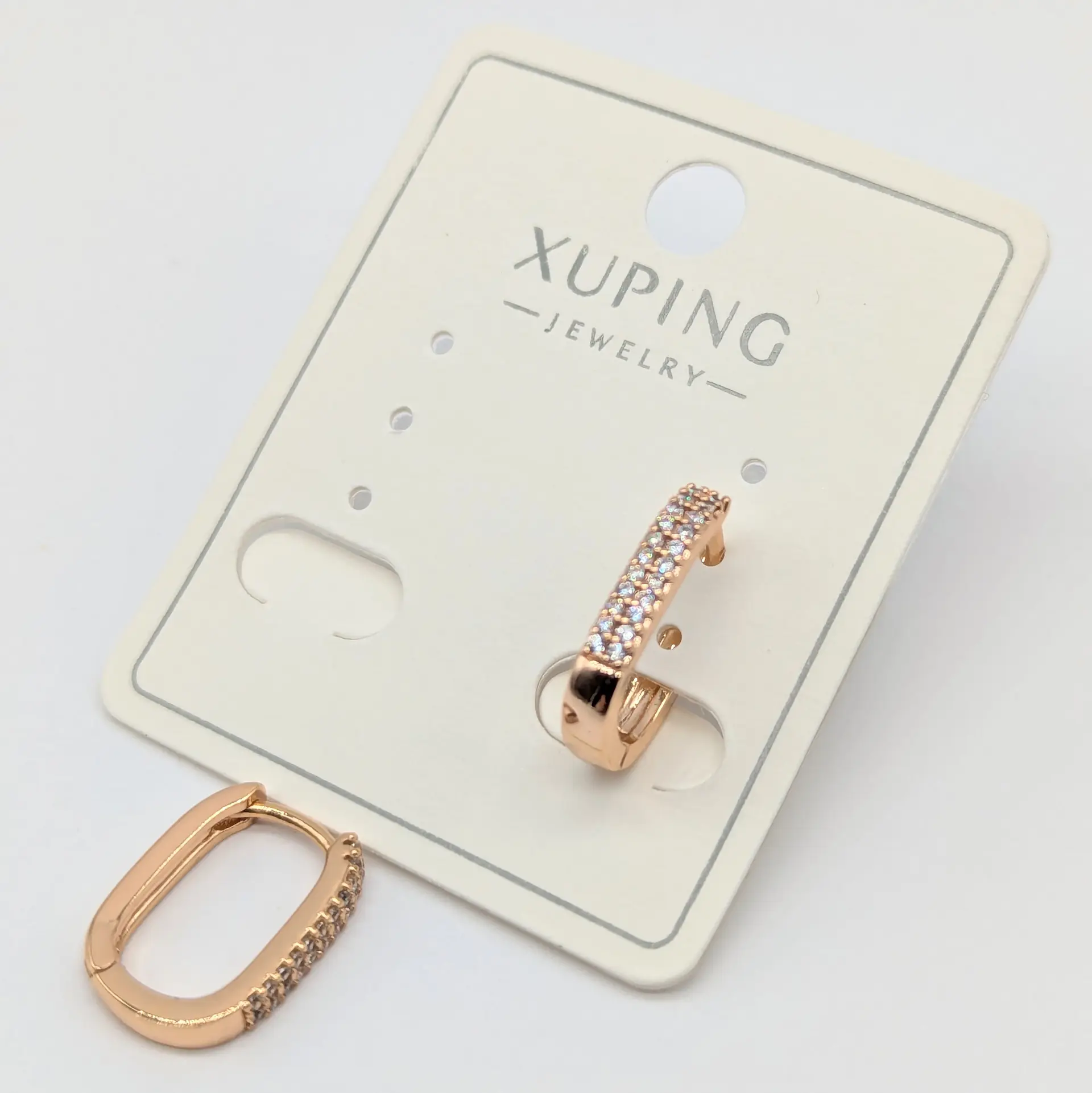 Сережки Xuping 18к «Діамантова Лінія», 0.3*1.5 см