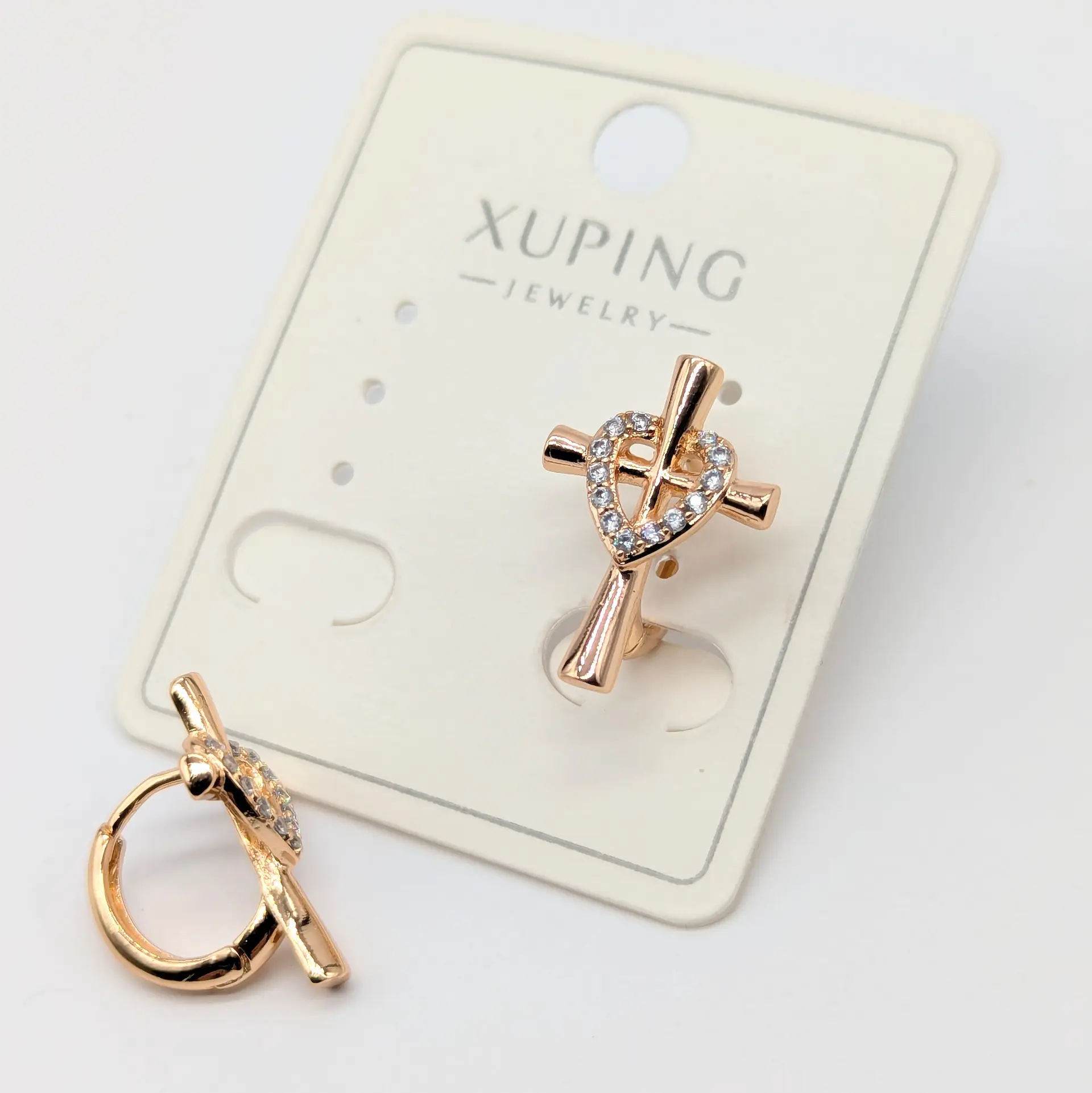 Сережки Xuping 18к «Серце Афіни», 1.7*1.9 см