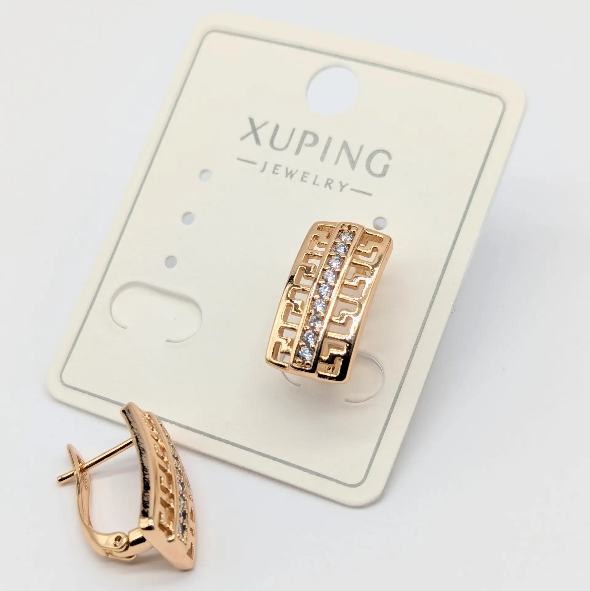 Сережки Xuping 18к «Афіна», 0.8*1.7 см