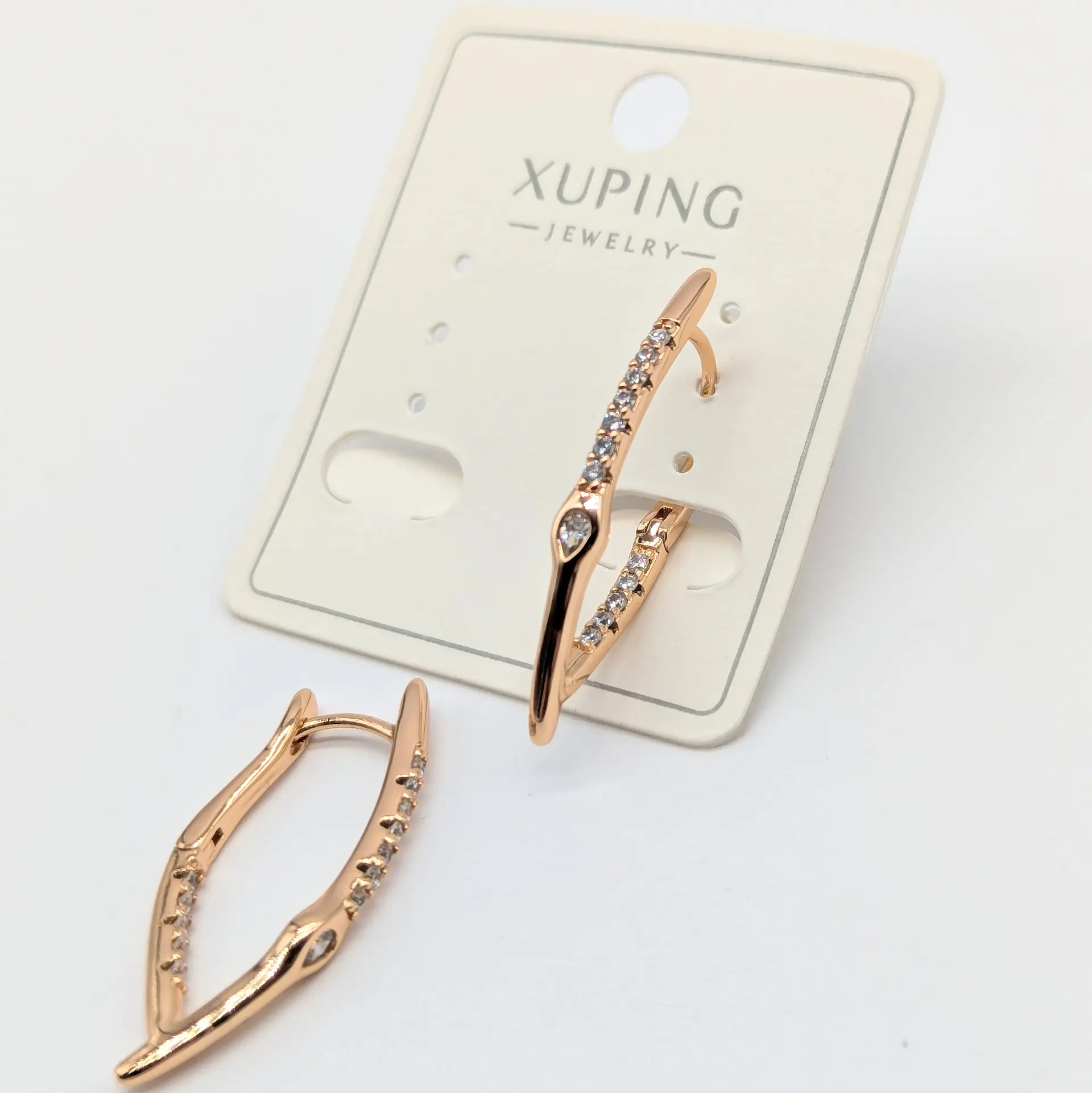 Сережки Xuping 18к «Золотий Лист», 0.3*3.1 см