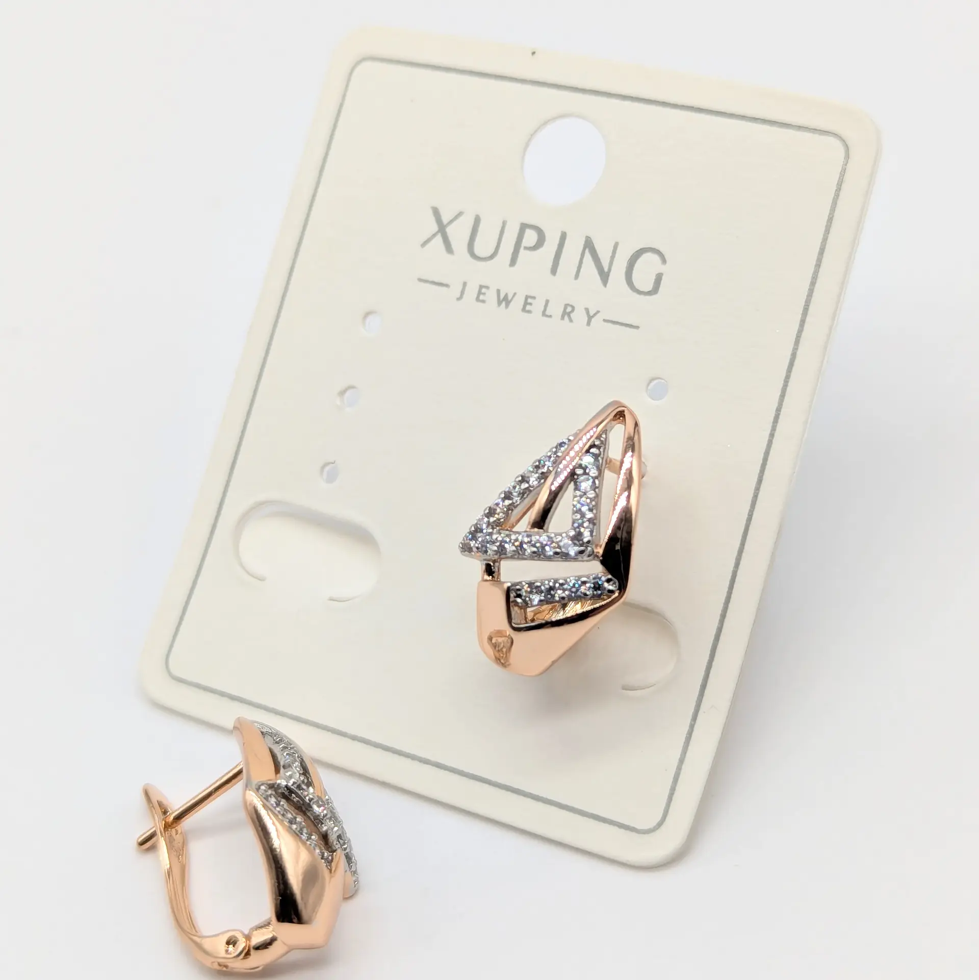 Сережки Xuping 18к «Сяйво Геометрії», 1*1.7 см