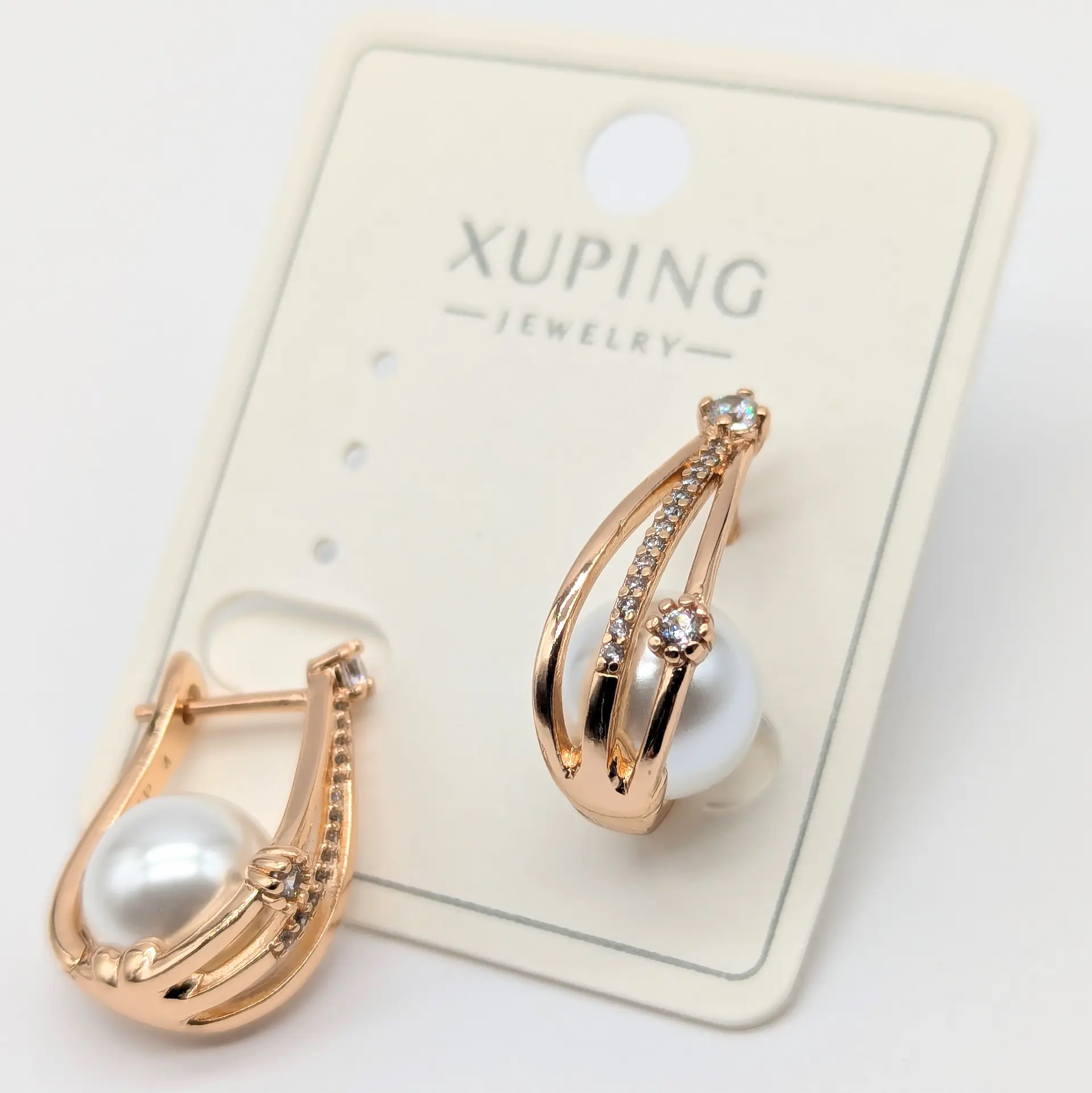 Сережки Xuping 18к «Перлинна Гармонія», 1*2.1 см