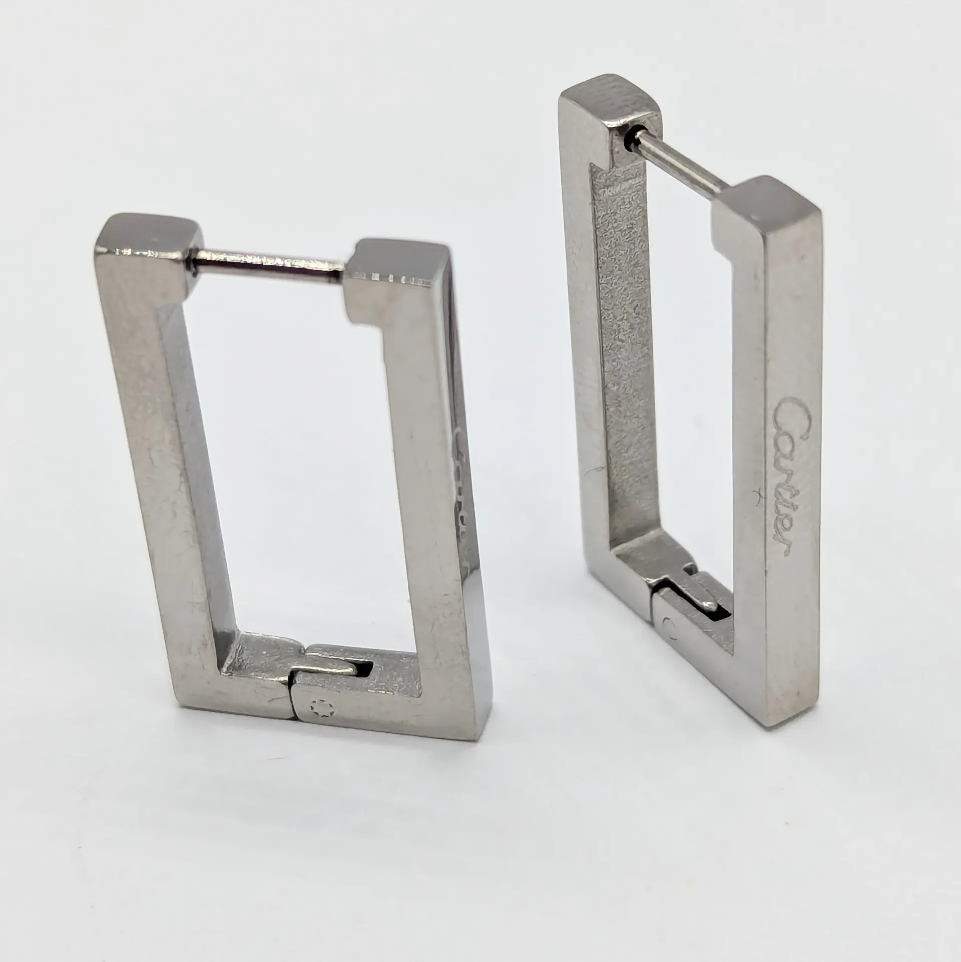 Сережки Stainless Steel срібло «Модерн Геометрія», 0.3*2.5 см