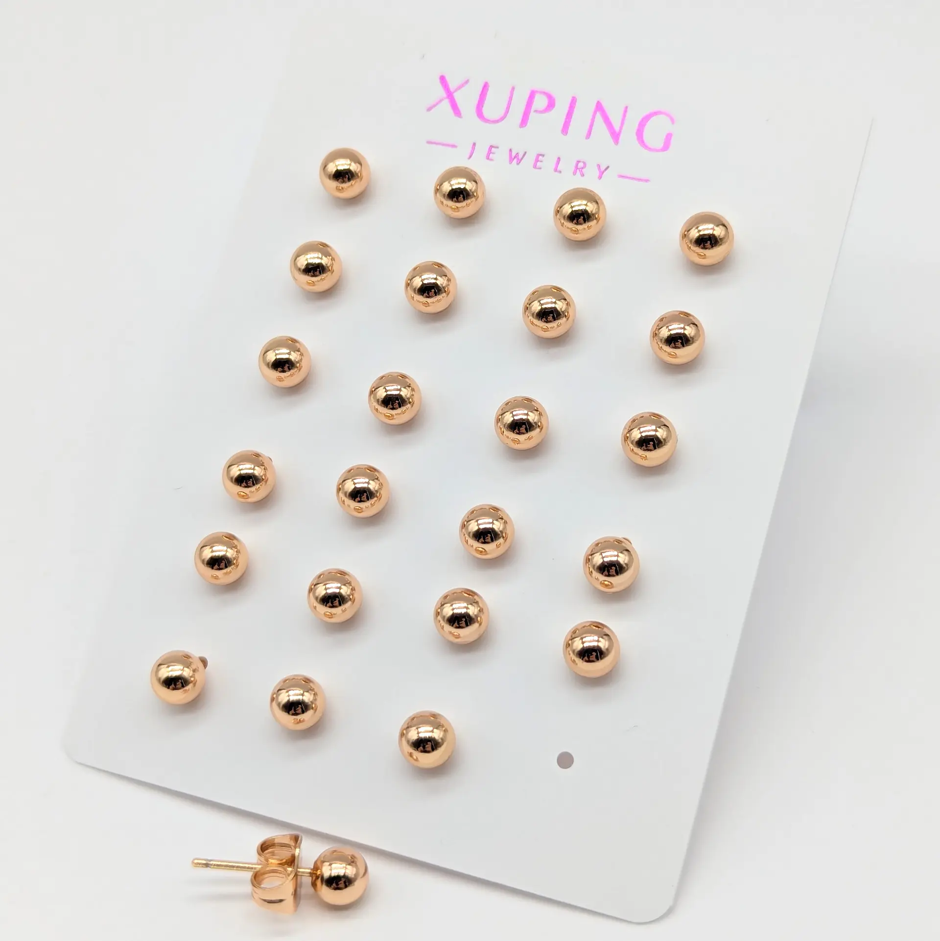Серьги Xuping «Золотая Гармония», цена за 12 пар, диаметр 0.5 см