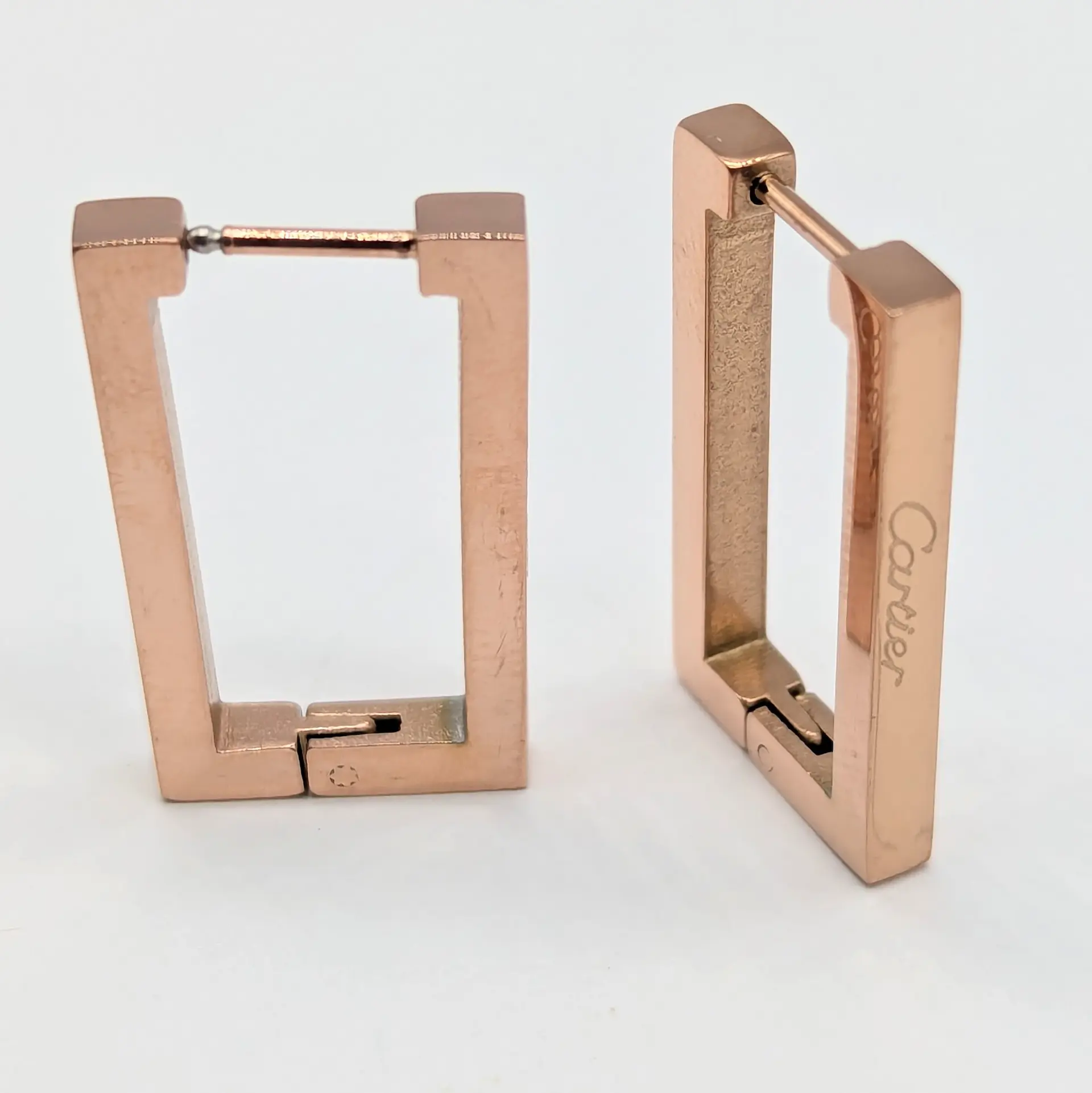 Сережки Stainless Steel РЗ «Рожева Геометрія», 0.3*2.5 см