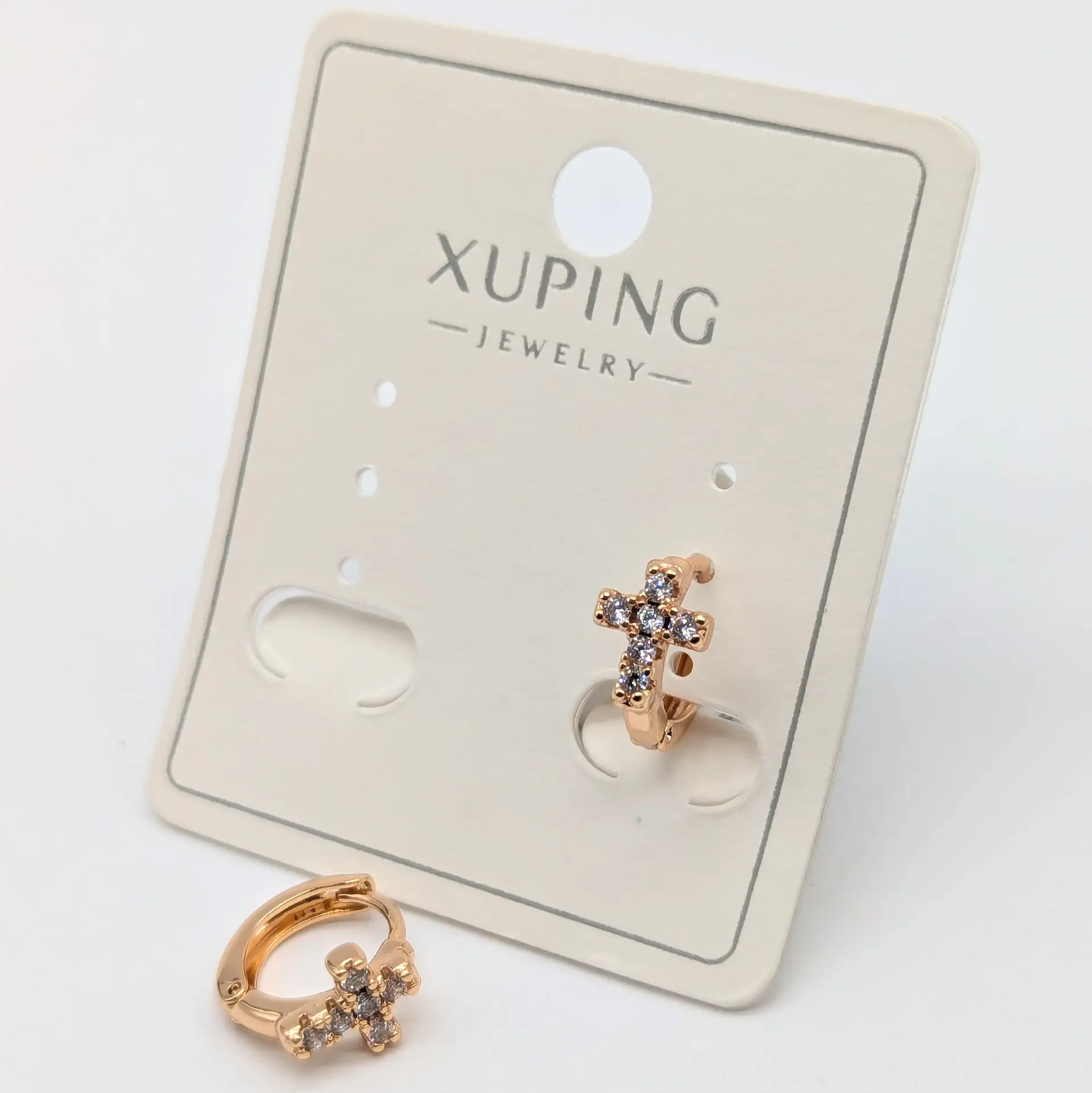 Сережки Xuping 18К «Сяйво Віри», 0.6*1 см