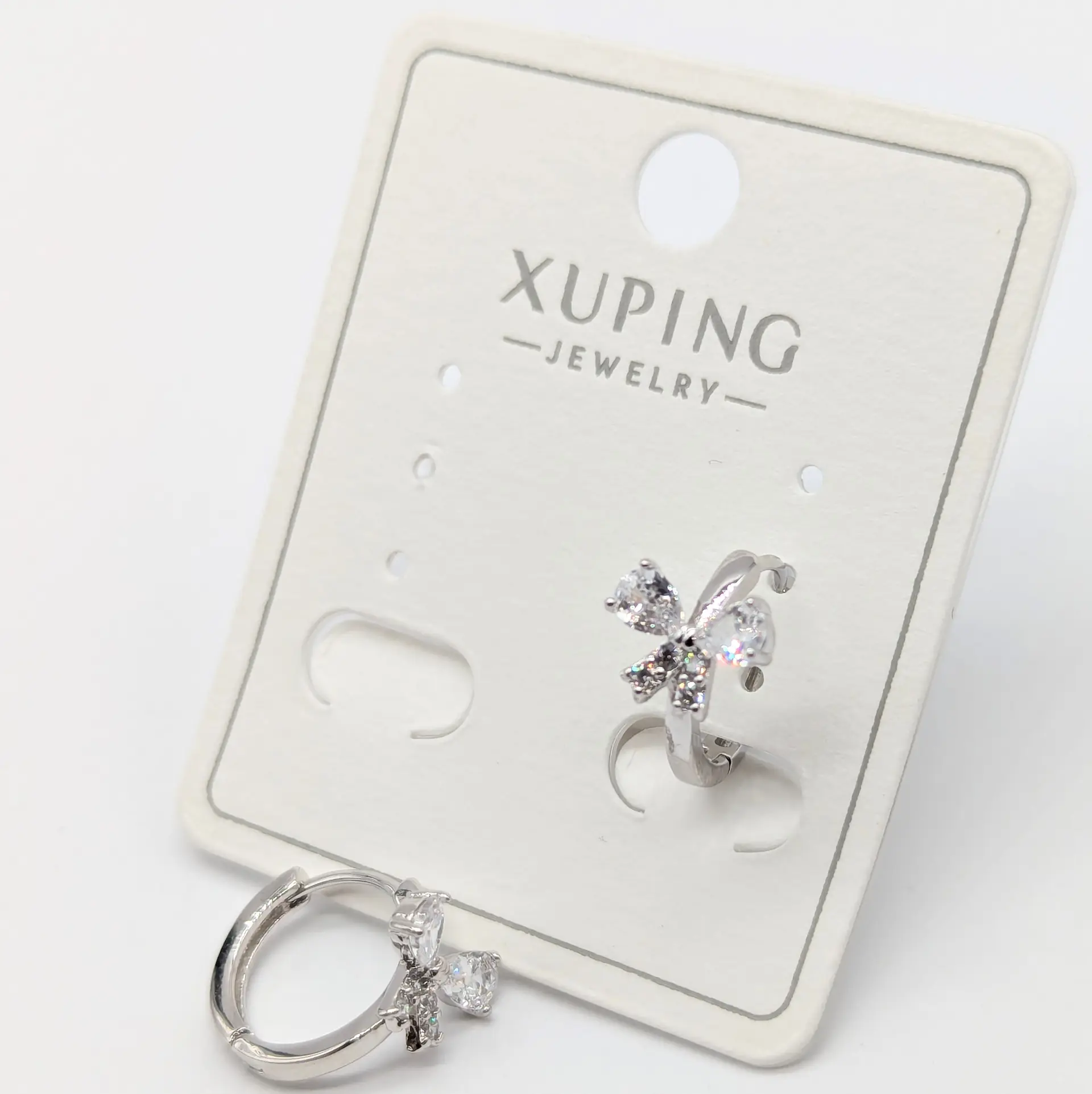 Сережки Xuping срібло «Крижаний Метелик», 0.9*1.2 см