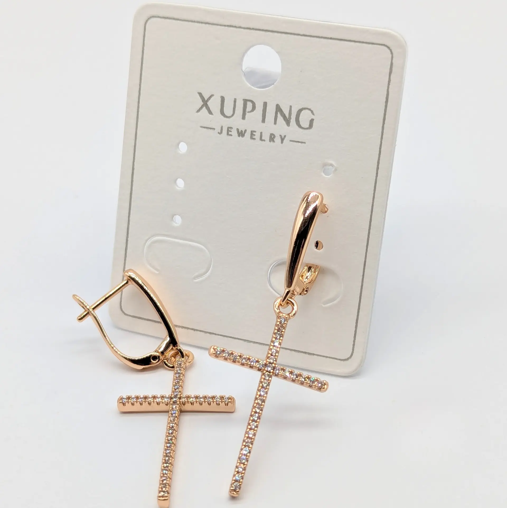 Сережки Xuping 18К «Сяйво Віри», 1.6*4 см